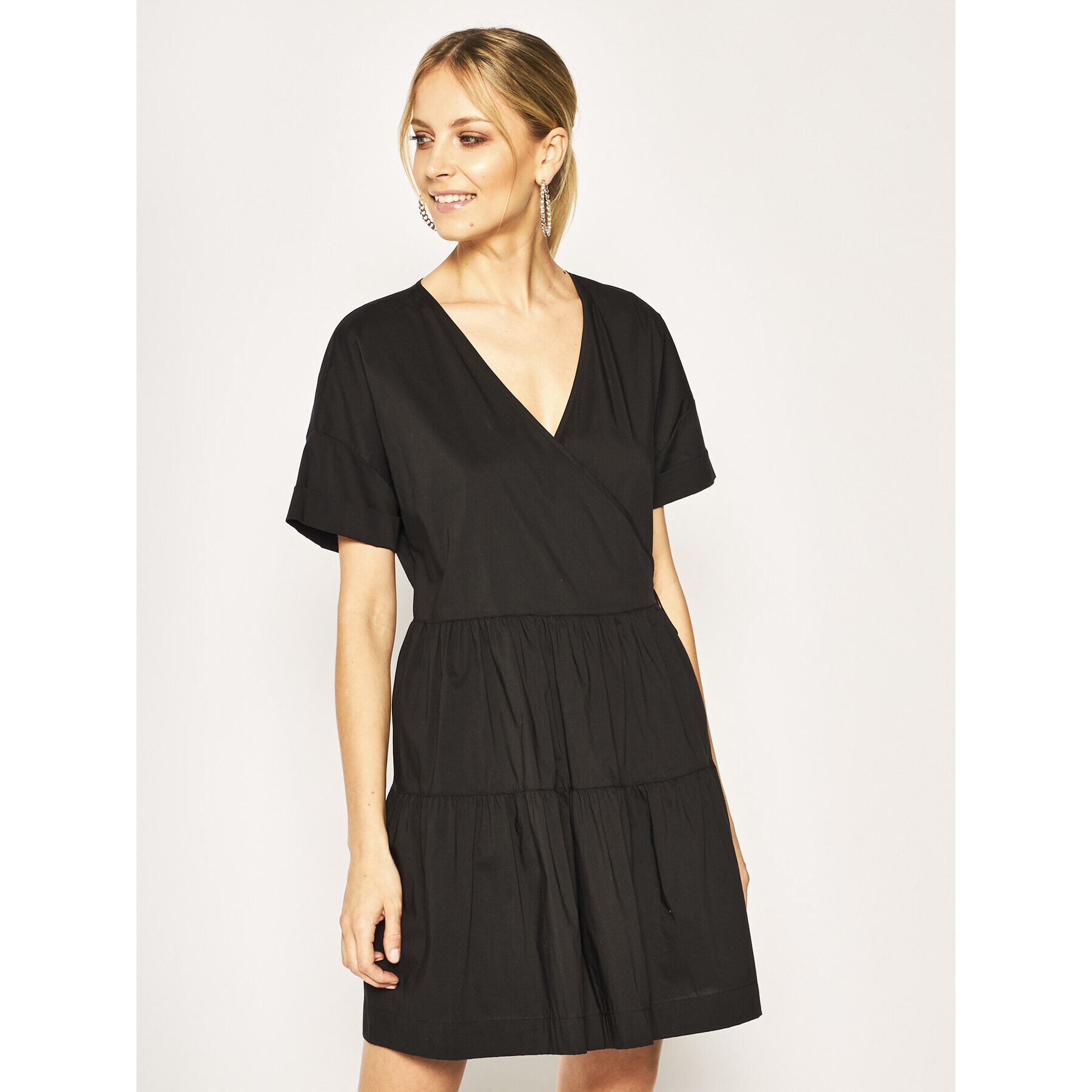 TWINSET Rochie de vară 201LM2ASS Negru Loose Fit - Pled.ro