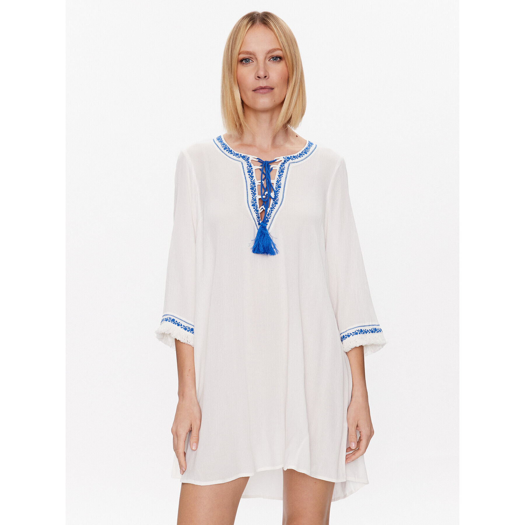 TWINSET Rochie de vară 231LM2TAA Alb Regular Fit - Pled.ro