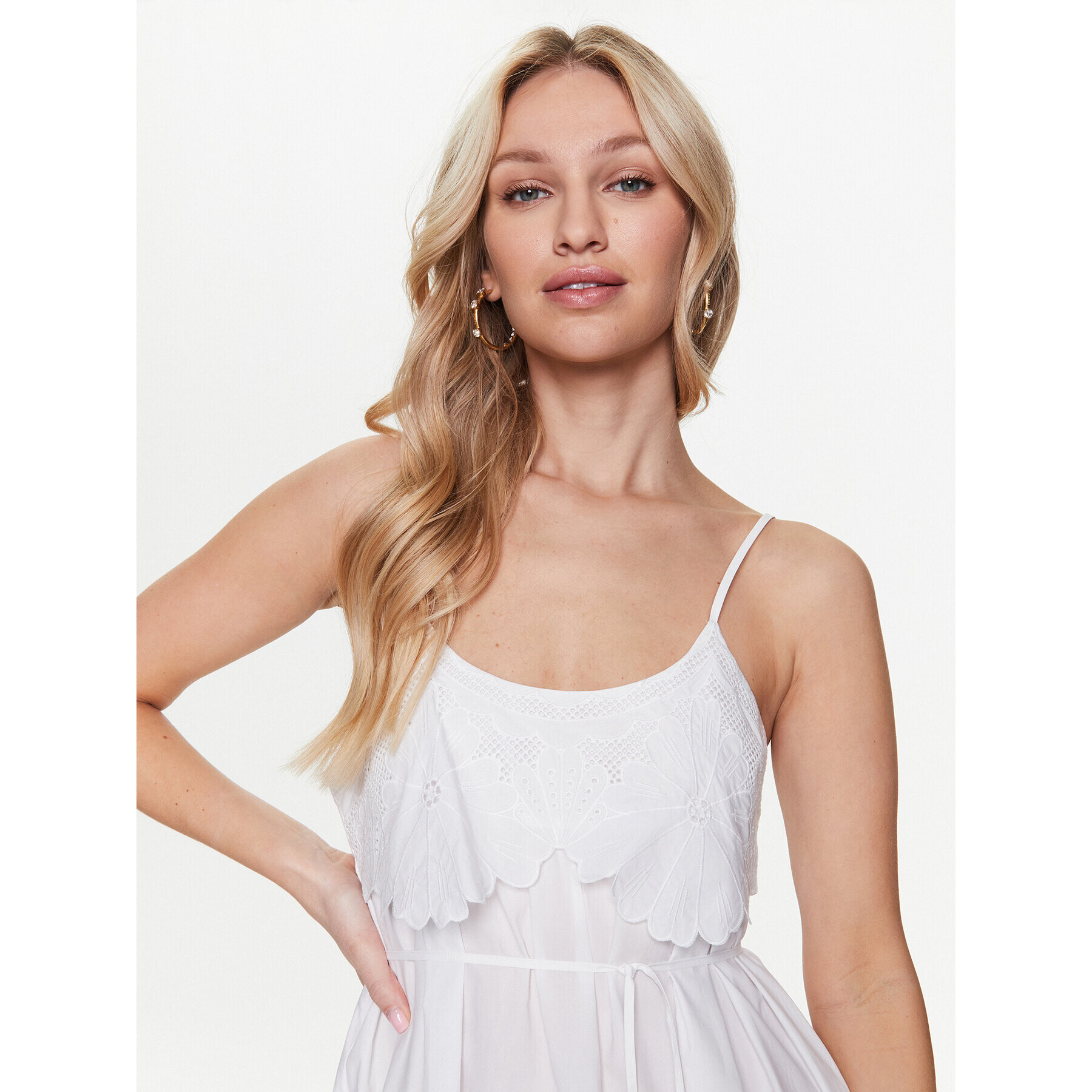 TWINSET Rochie de vară 231TT2300 Alb Regular Fit - Pled.ro