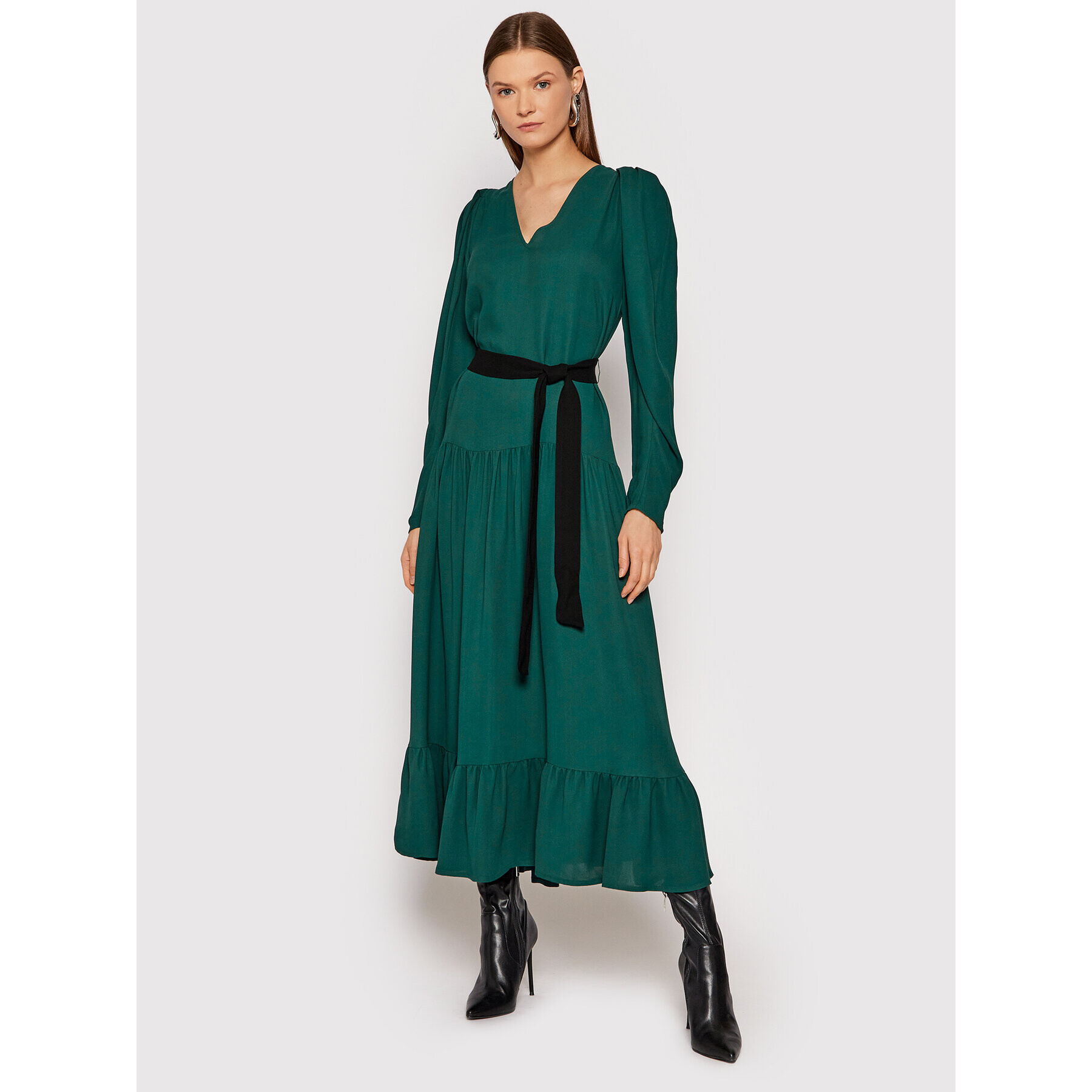 TWINSET Rochie de zi 212TT2294 Verde Regular Fit - Pled.ro