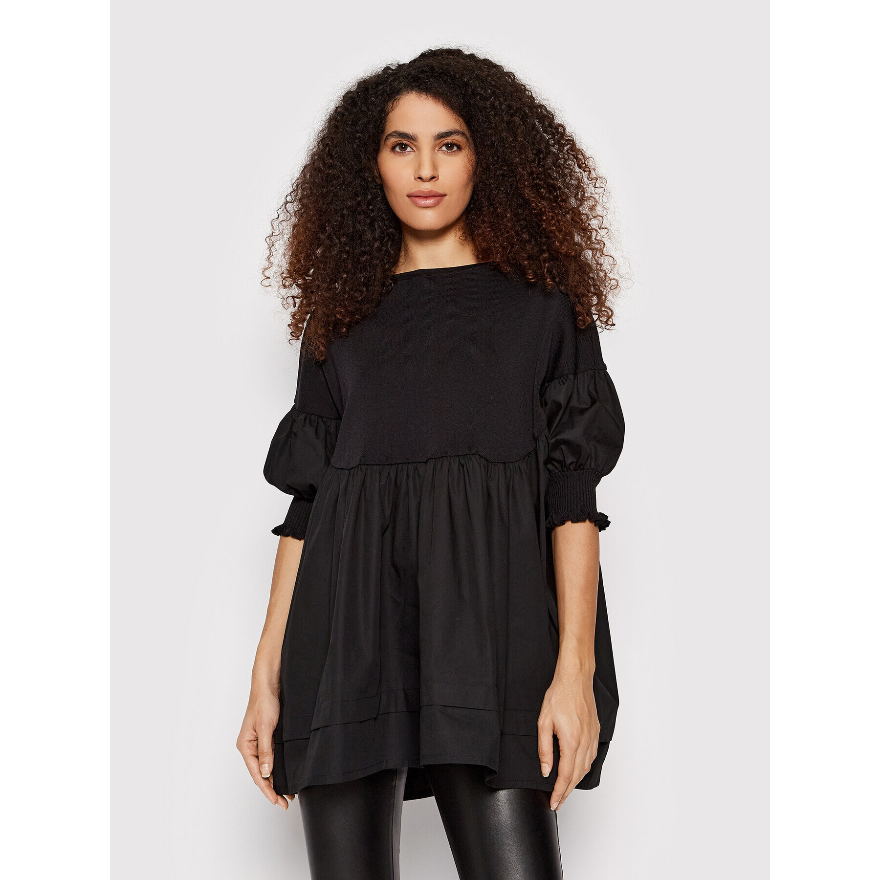 TWINSET Rochie de zi 221LL32JJ Negru Relaxed Fit - Pled.ro