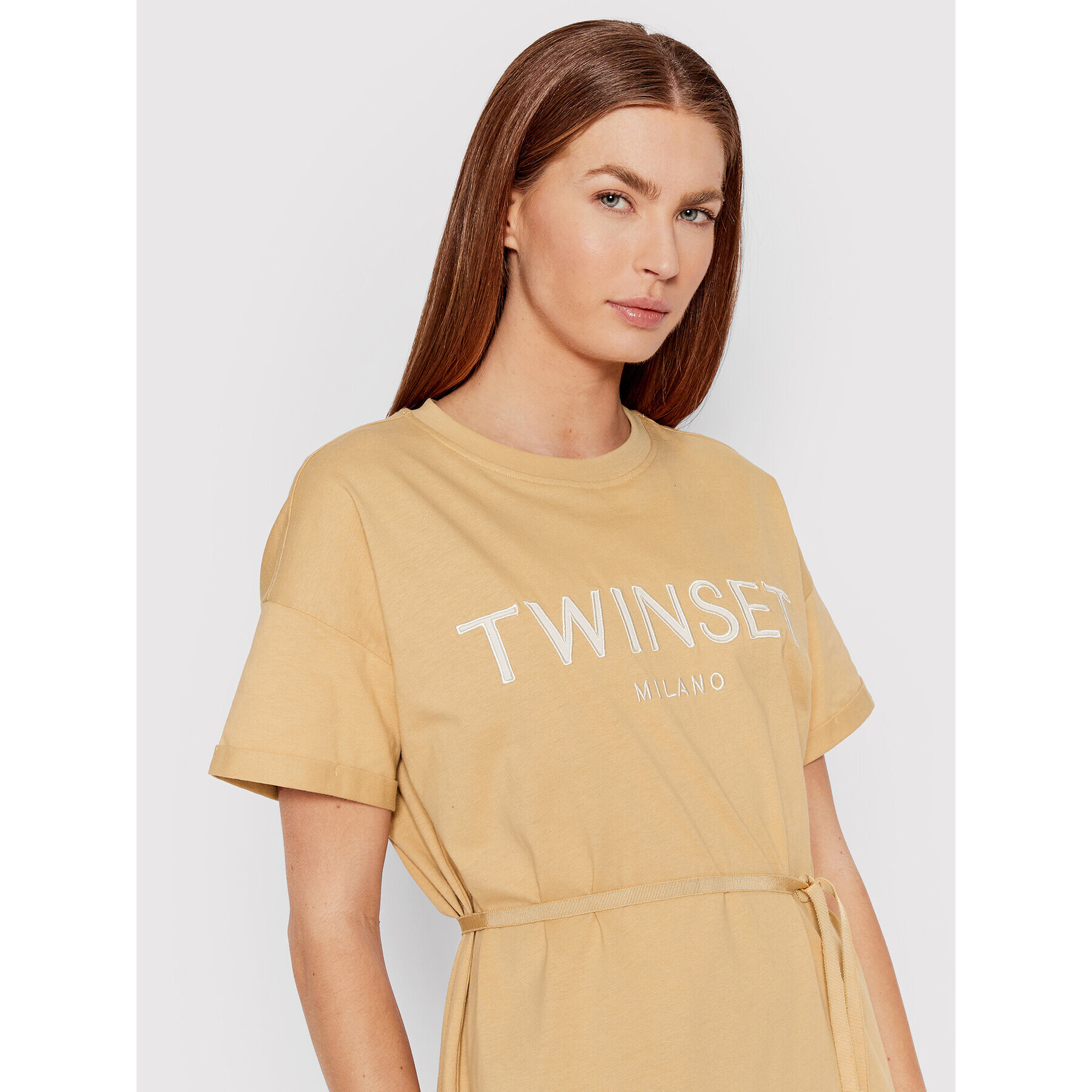 TWINSET Rochie de zi 221TP2541 Bej Regular Fit - Pled.ro