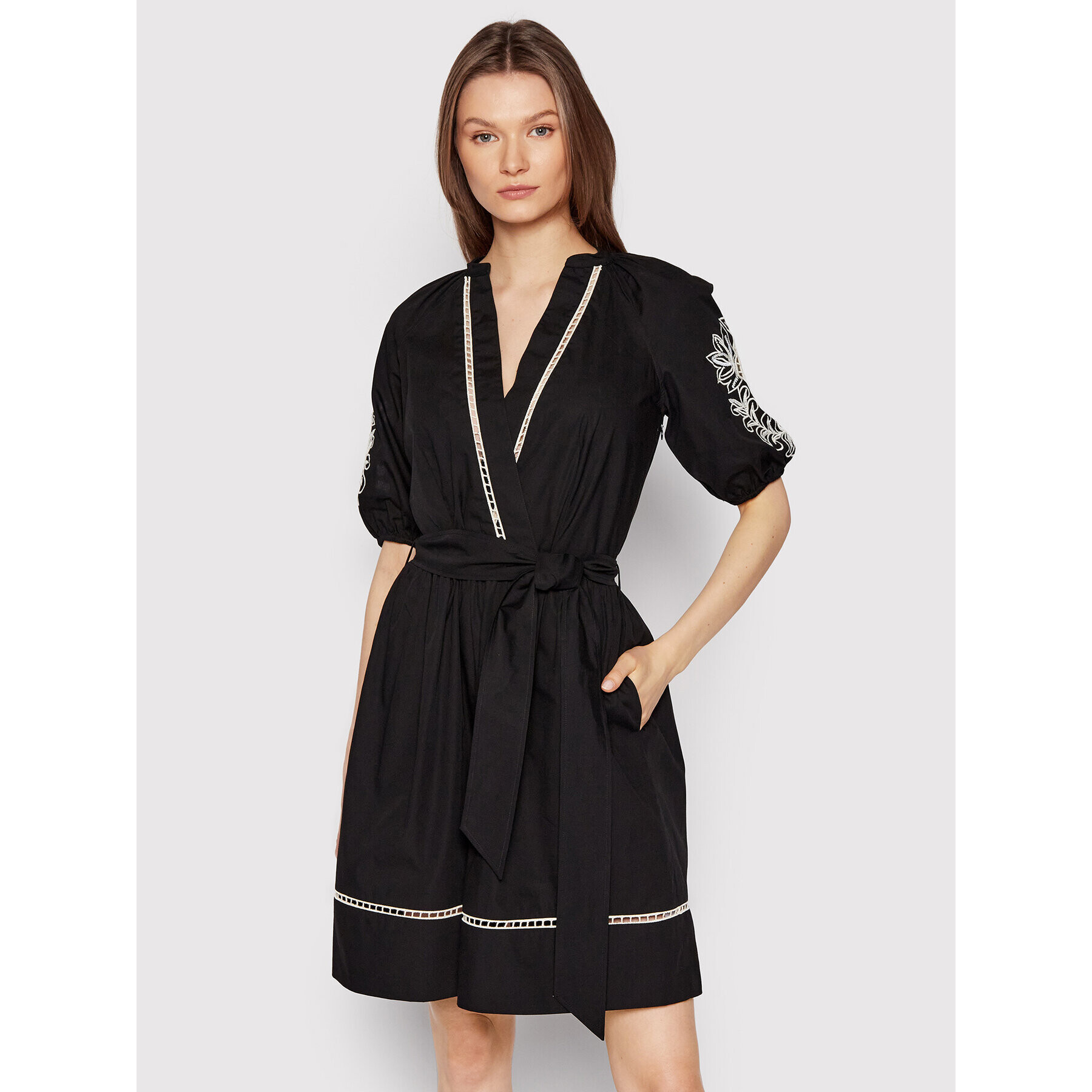 TWINSET Rochie de zi 221TP2601 Negru Relaxed Fit - Pled.ro