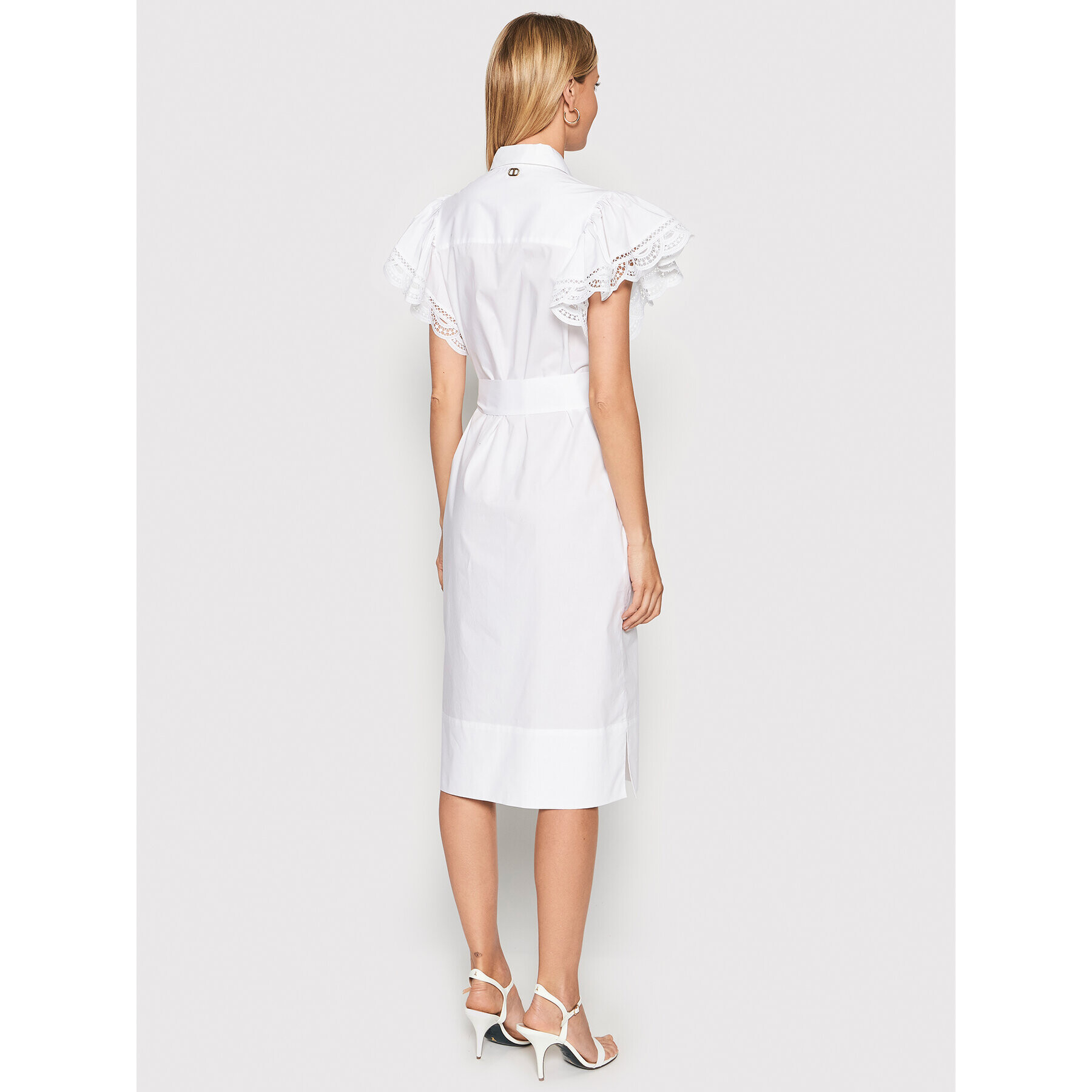 TWINSET Rochie tip cămașă 221TT2130 Alb Straight Fit - Pled.ro