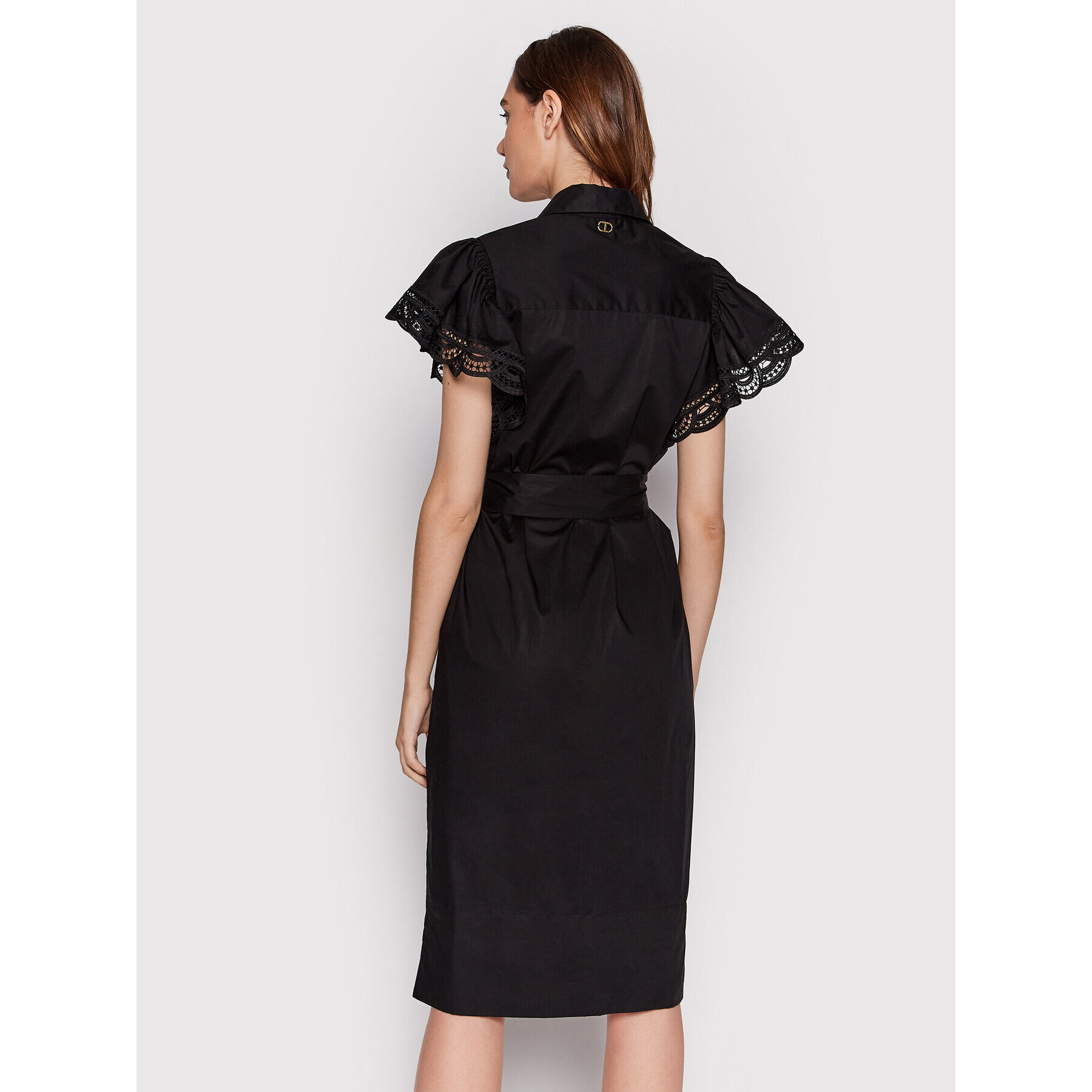 TWINSET Rochie tip cămașă 221TT2130 Negru Straight Fit - Pled.ro