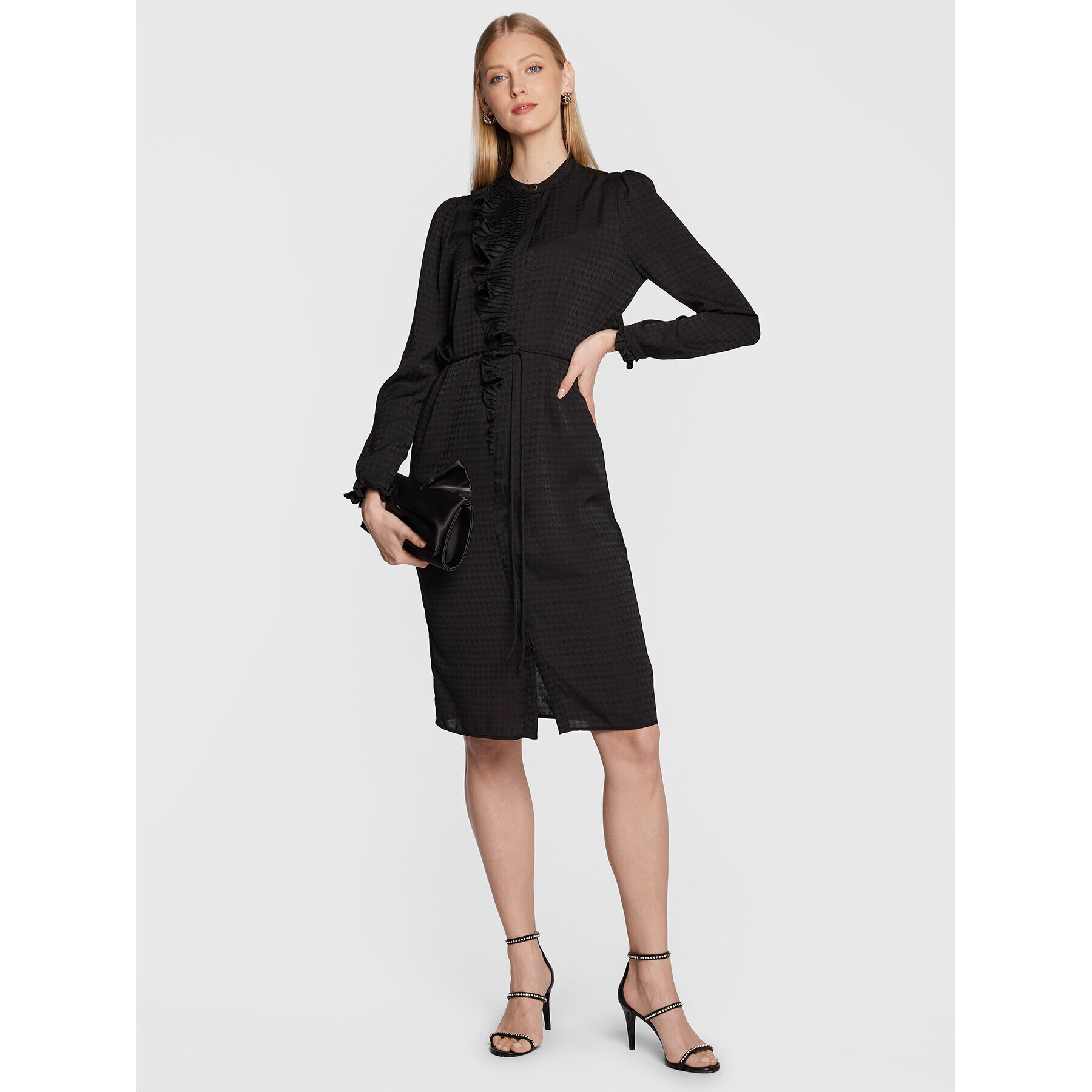 TWINSET Rochie tip cămașă 222TT2422 Negru Regular Fit - Pled.ro