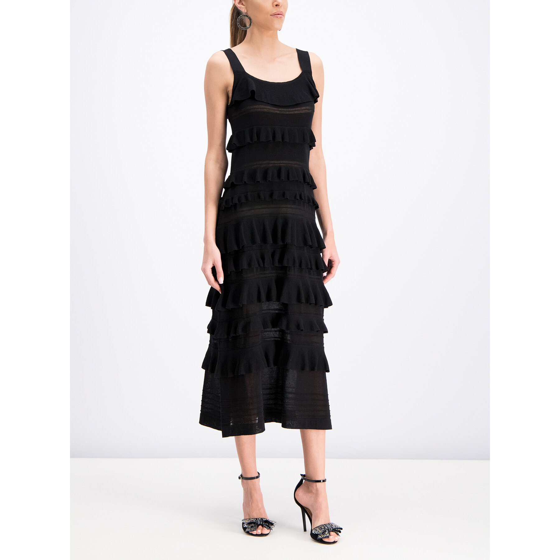 TWINSET Rochie tricotată 191TT3022 Negru Flare Fit - Pled.ro