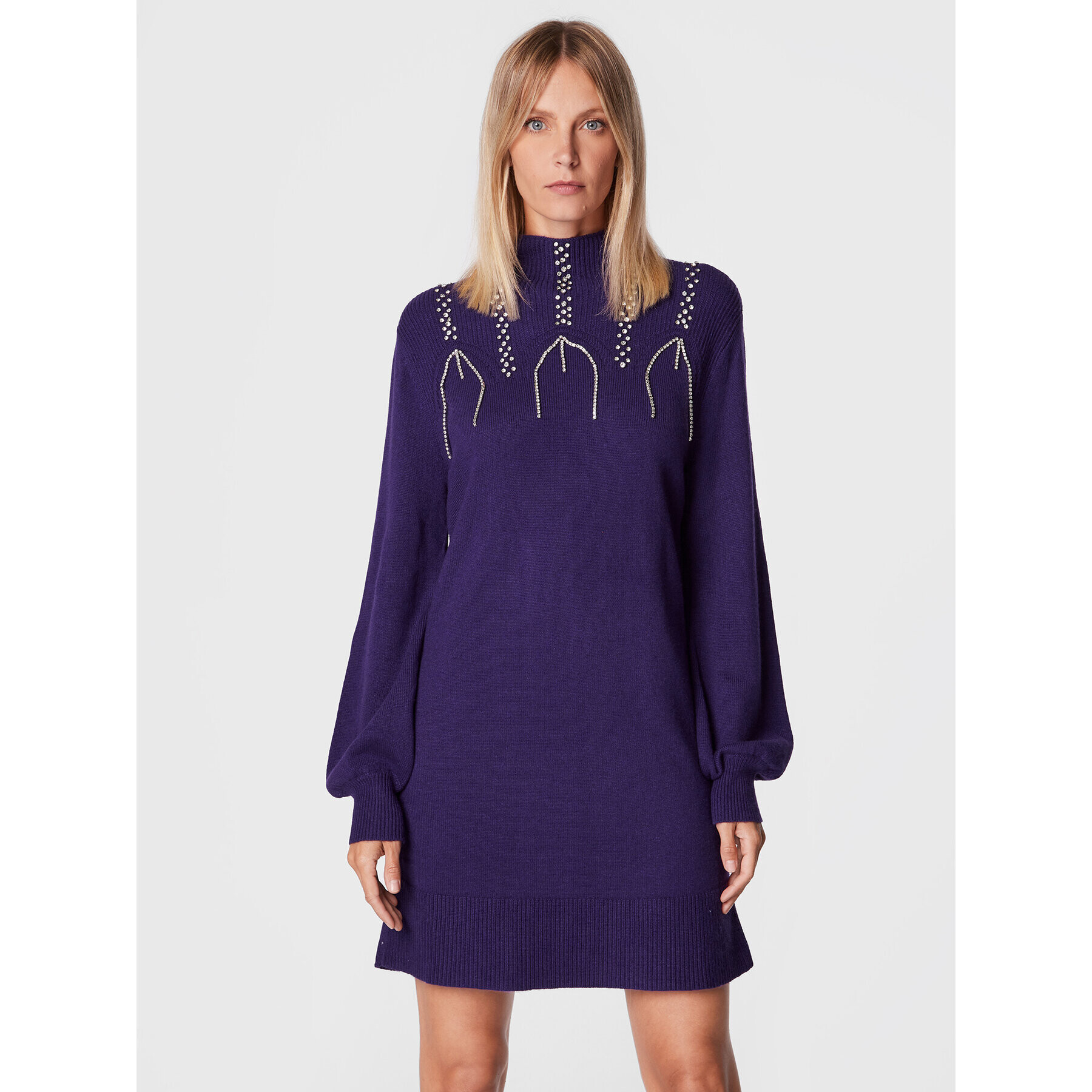 TWINSET Rochie tricotată 222AP3334 Violet Regular Fit - Pled.ro