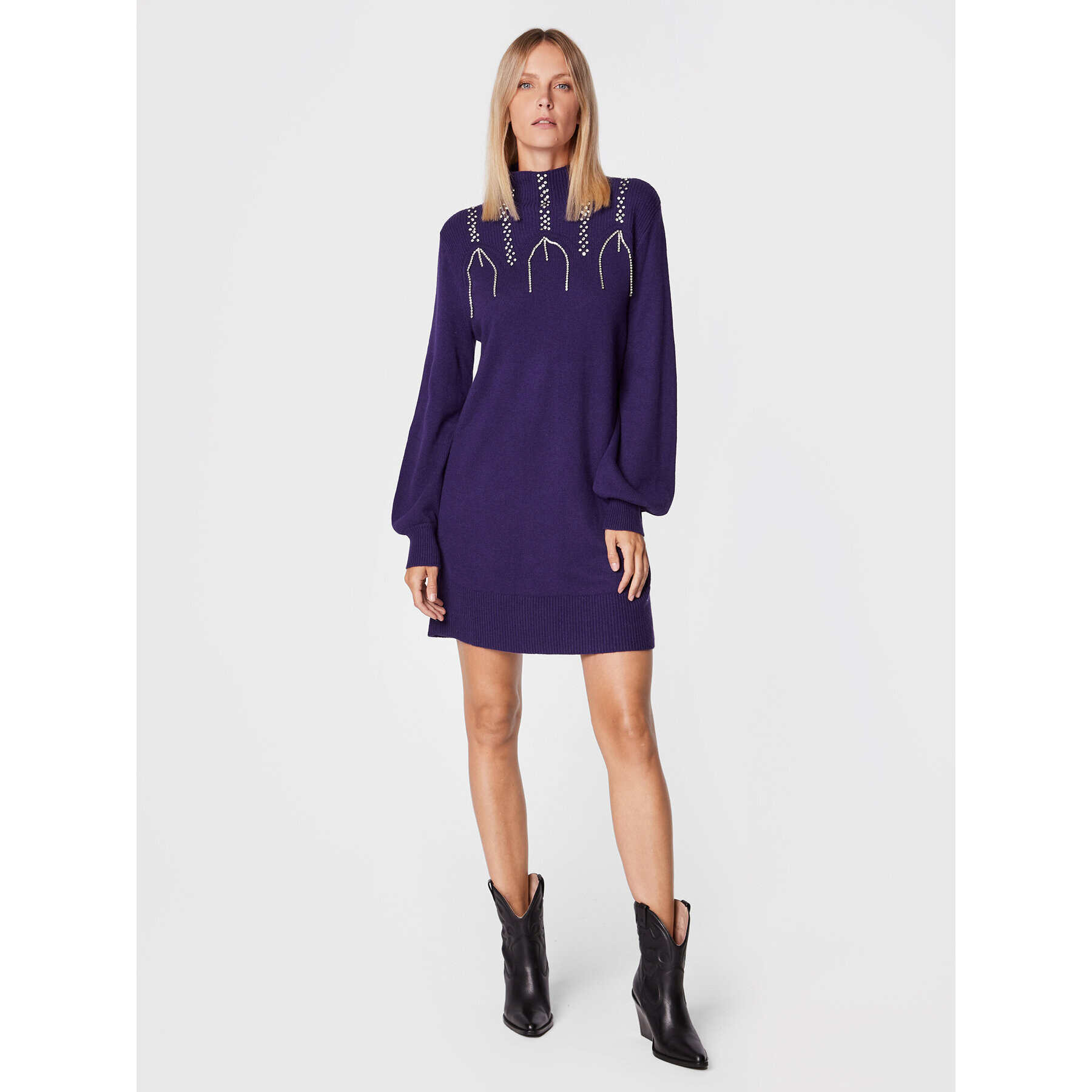 TWINSET Rochie tricotată 222AP3334 Violet Regular Fit - Pled.ro