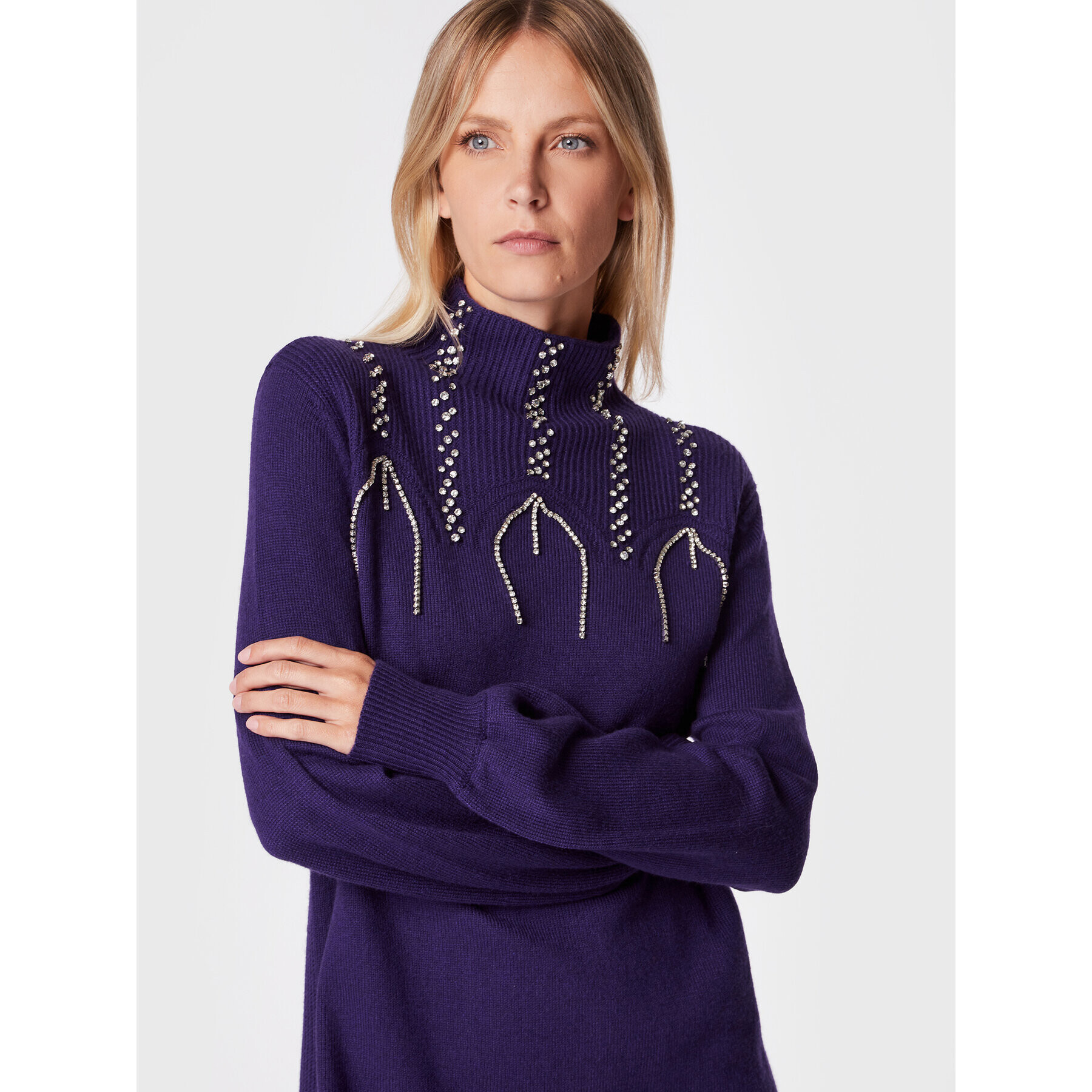 TWINSET Rochie tricotată 222AP3334 Violet Regular Fit - Pled.ro