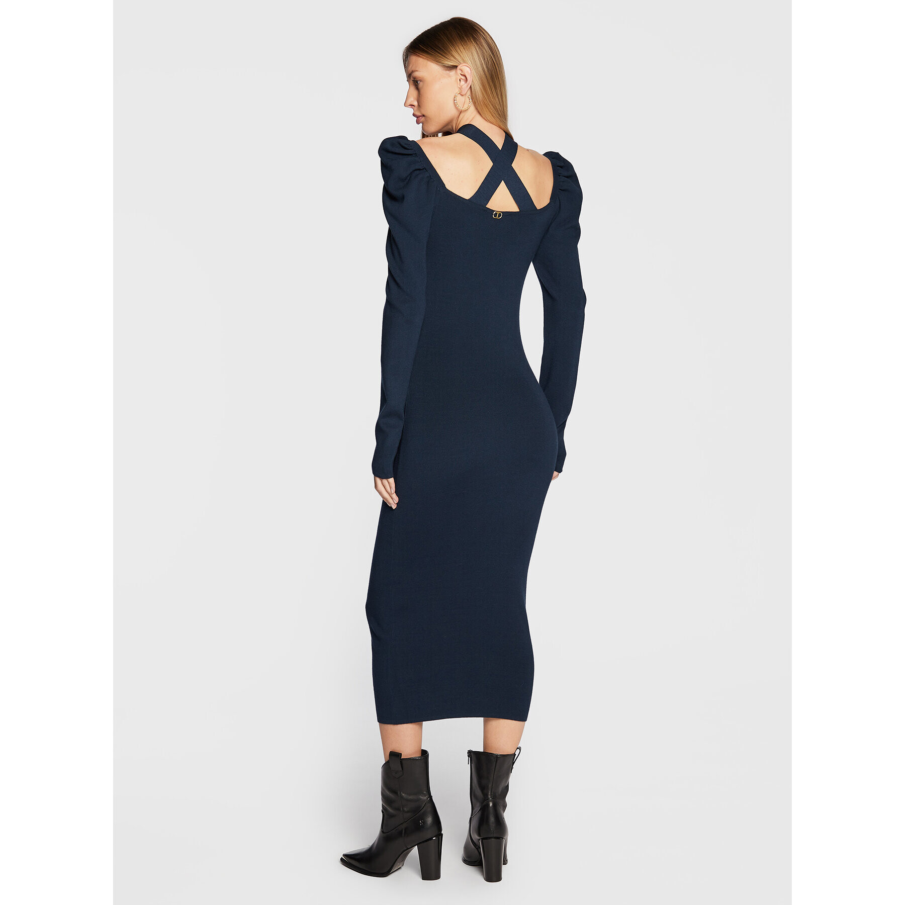 TWINSET Rochie tricotată 222TP3033 Bleumarin Slim Fit - Pled.ro