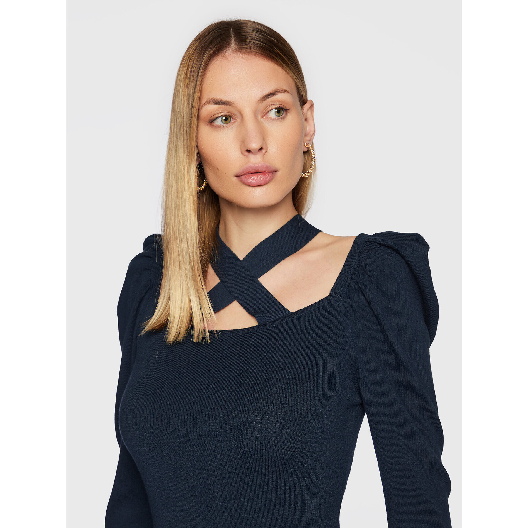 TWINSET Rochie tricotată 222TP3033 Bleumarin Slim Fit - Pled.ro