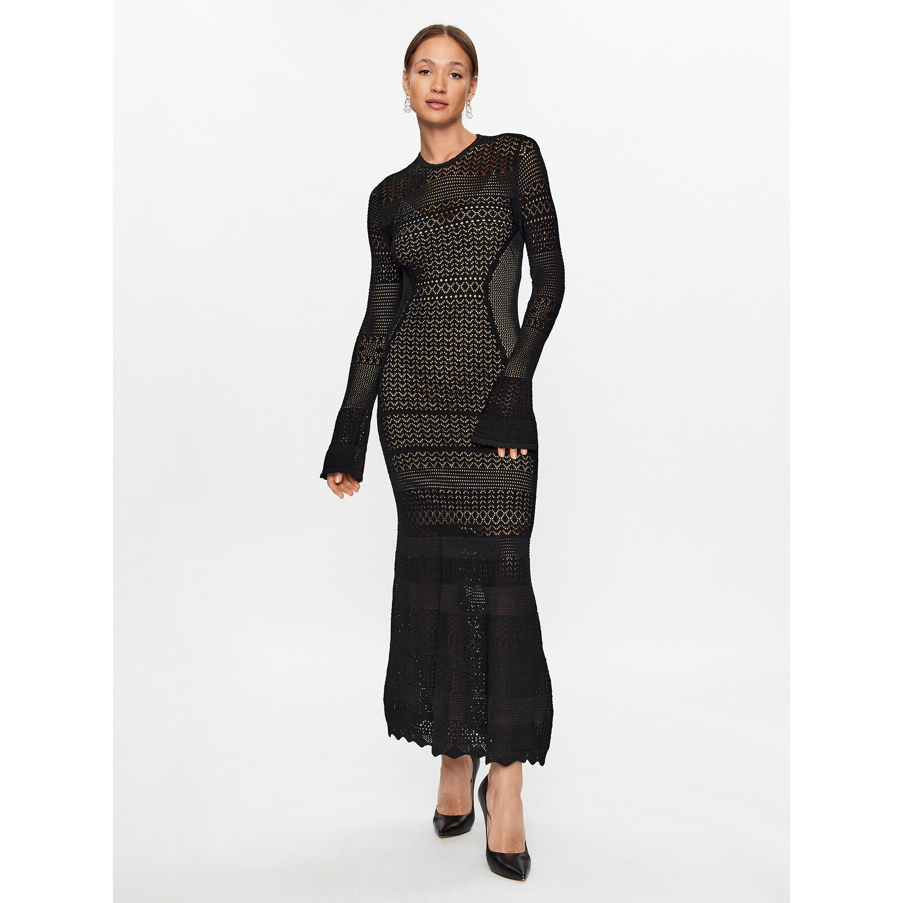 TWINSET Rochie tricotată 232TP3100 Negru Regular Fit - Pled.ro