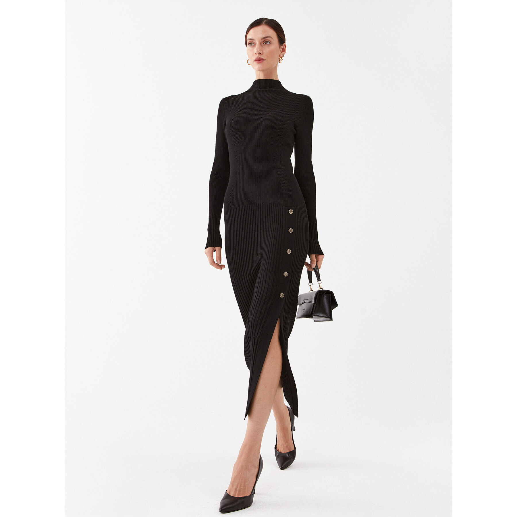 TWINSET Rochie tricotată 232TP3171 Negru Slim Fit - Pled.ro