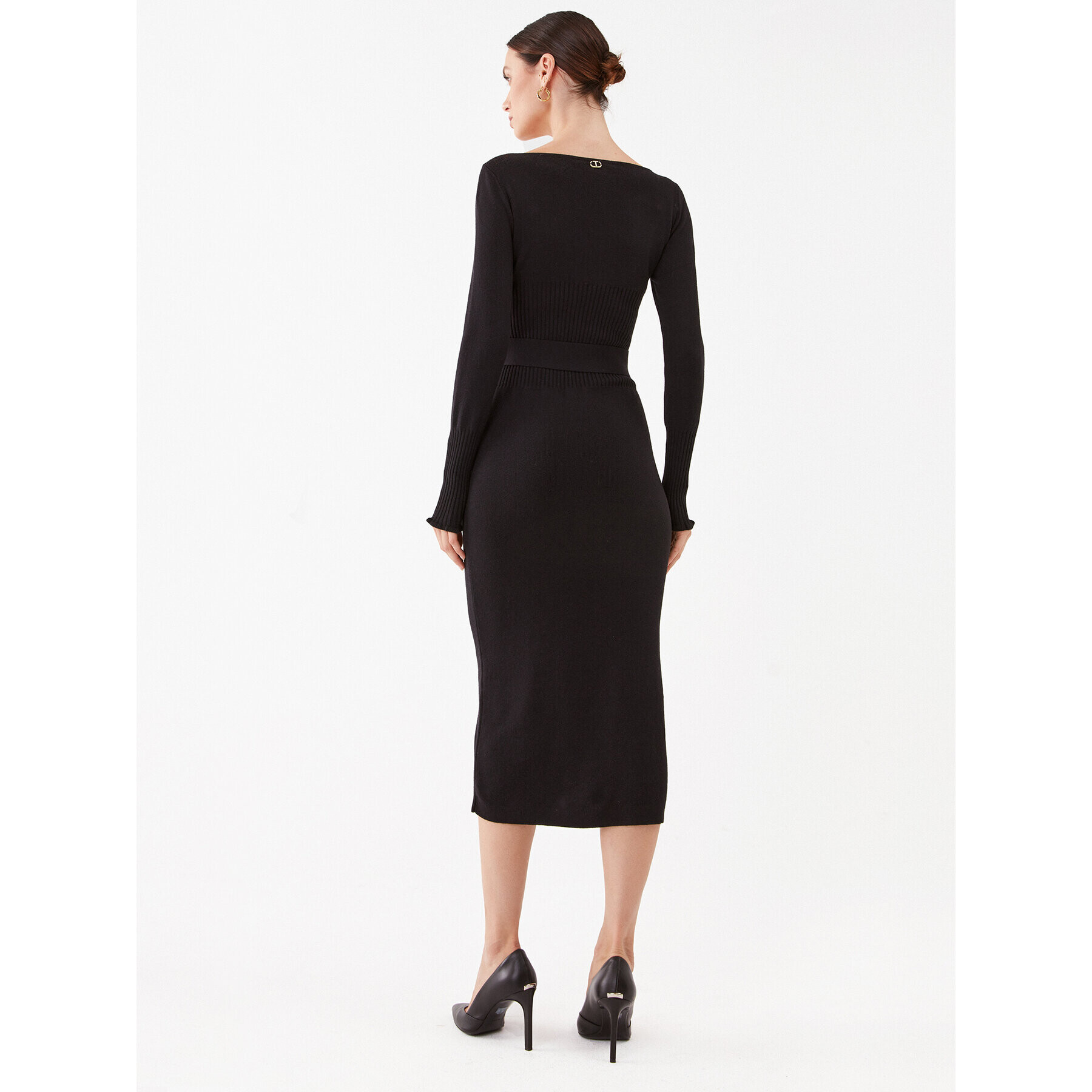 TWINSET Rochie tricotată 232TP3292 Negru Slim Fit - Pled.ro