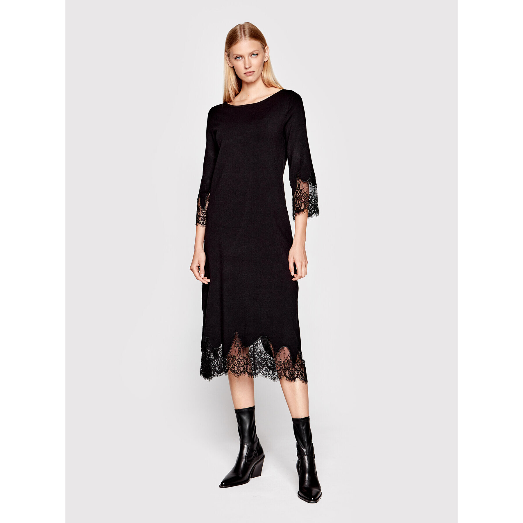 TWINSET Rochie tricotată 222TP3020 Negru Regular Fit - Pled.ro