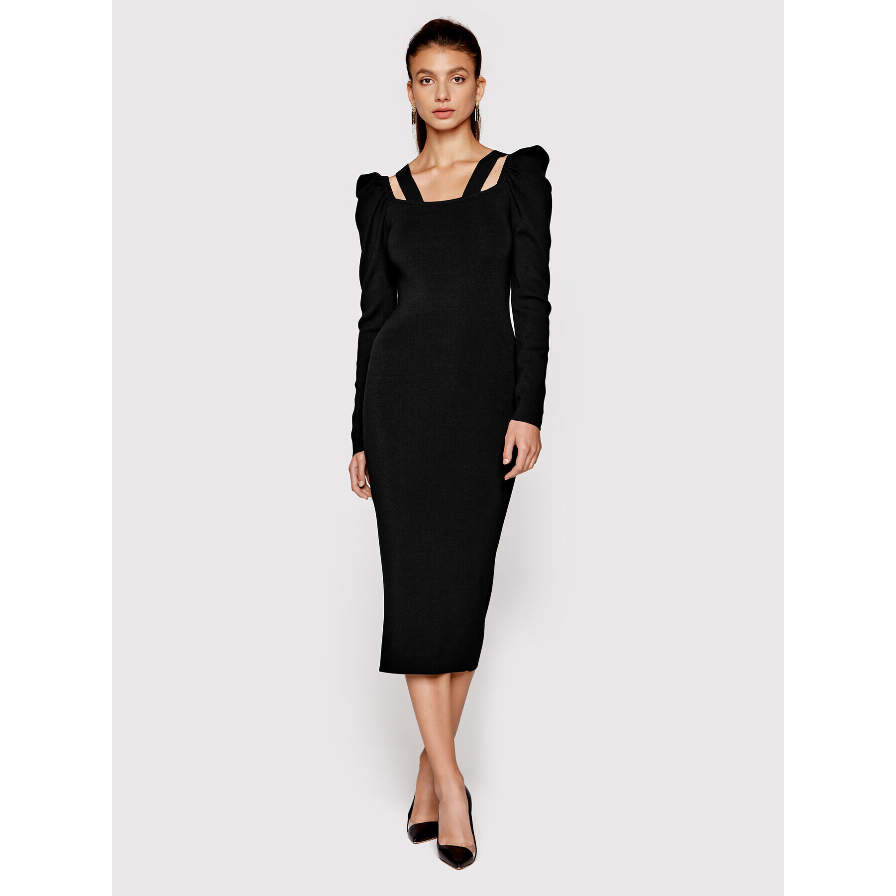 TWINSET Rochie tricotată 222TP3033 Negru Regular Fit - Pled.ro