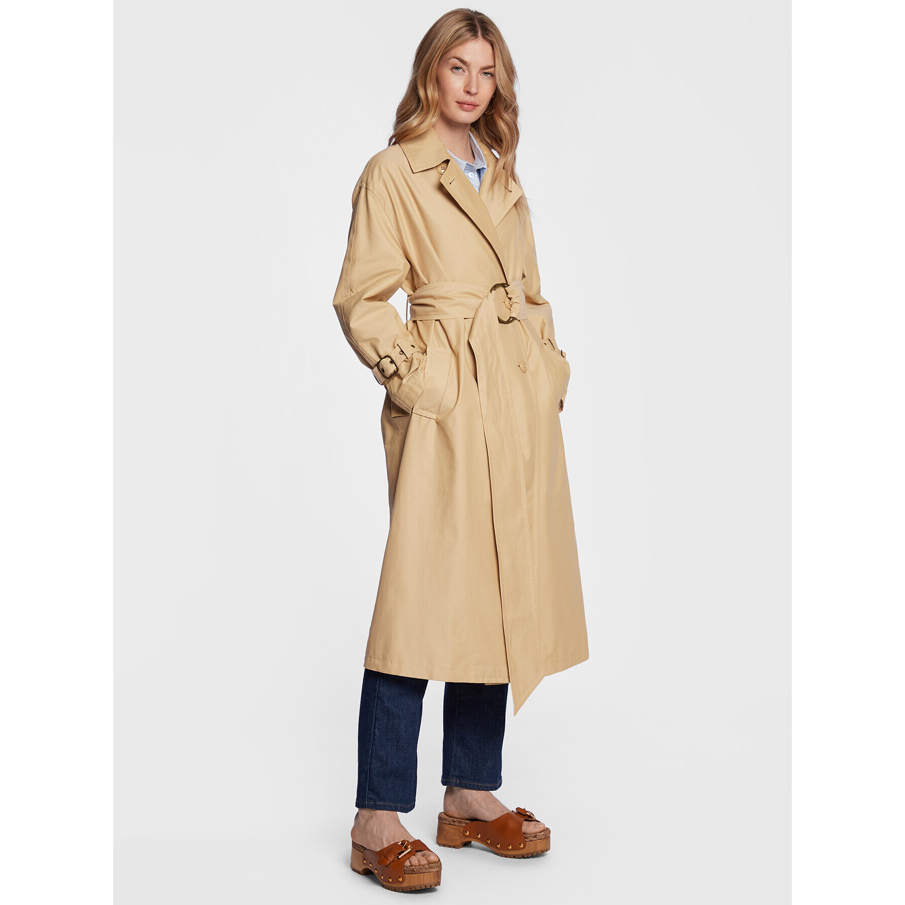 TWINSET Trench 231TP2200 Bej Regular Fit - Pled.ro