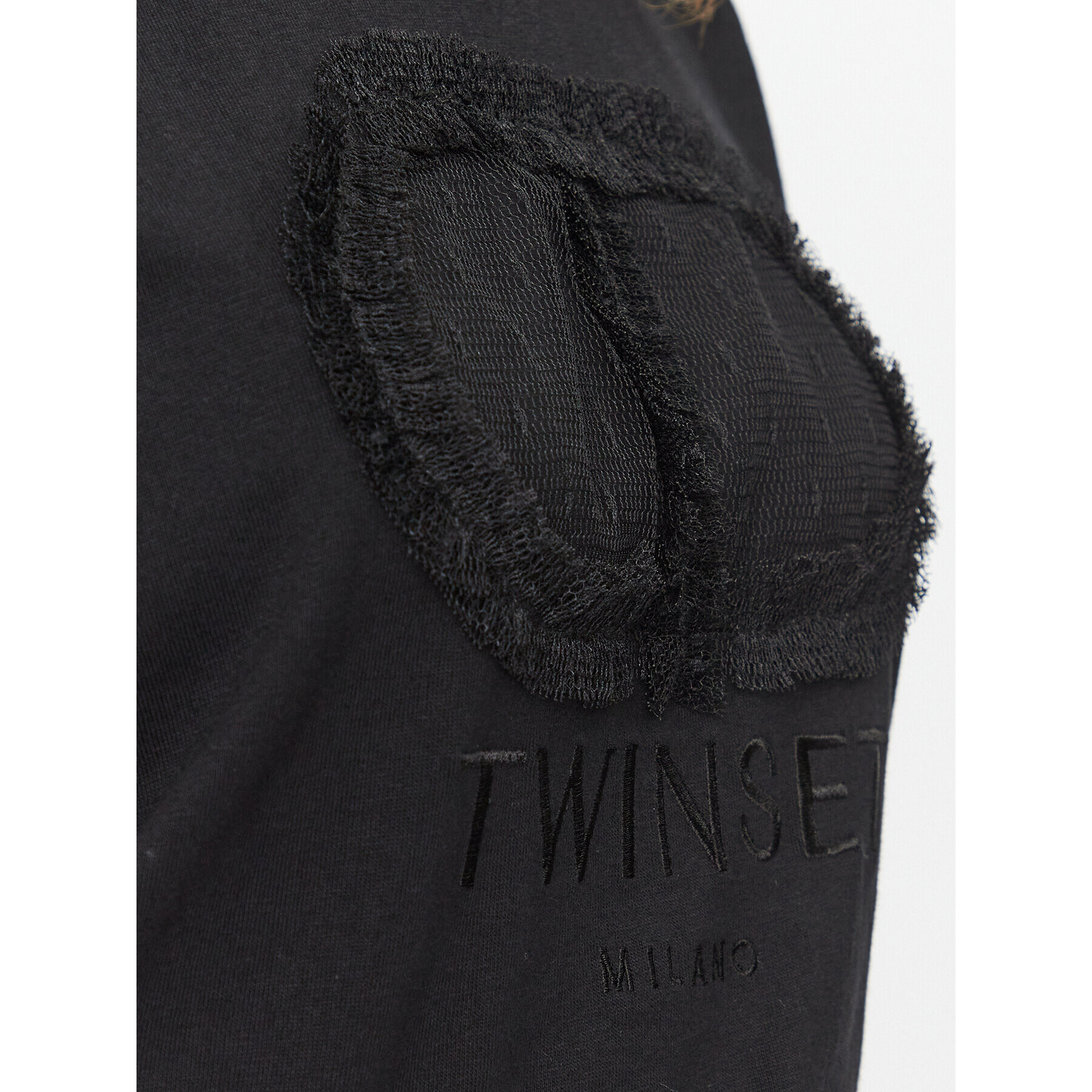 TWINSET Tricou 232TT240B Negru Regular Fit - Pled.ro