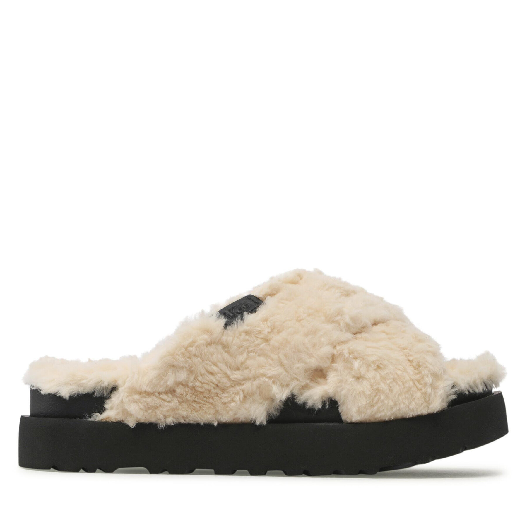 Ugg Șlapi W Fuzz Sugar Cross Slide 1135131 Bej - Pled.ro