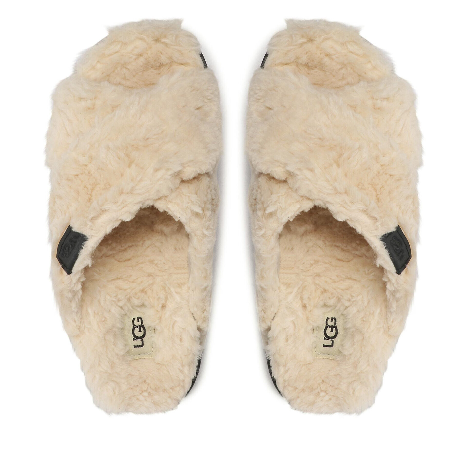 Ugg Șlapi W Fuzz Sugar Cross Slide 1135131 Bej - Pled.ro