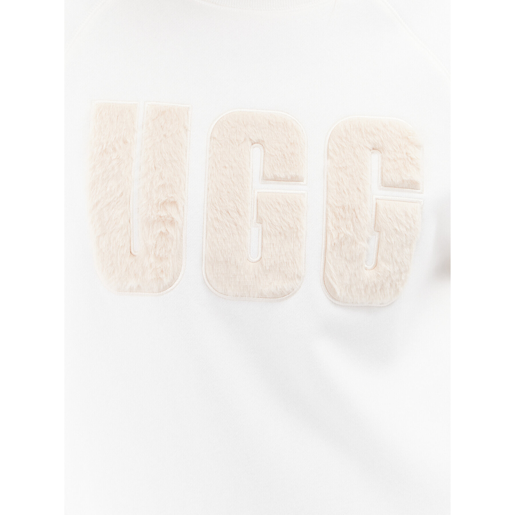 Ugg Bluză Madeline Fuzzy Logo 1123718 Alb Regular Fit - Pled.ro