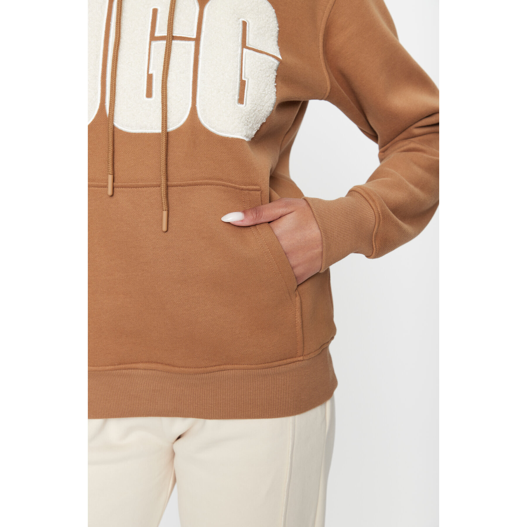 Ugg Bluză Rey fluff Logo Hoodie 1144506 Maro Regular Fit - Pled.ro