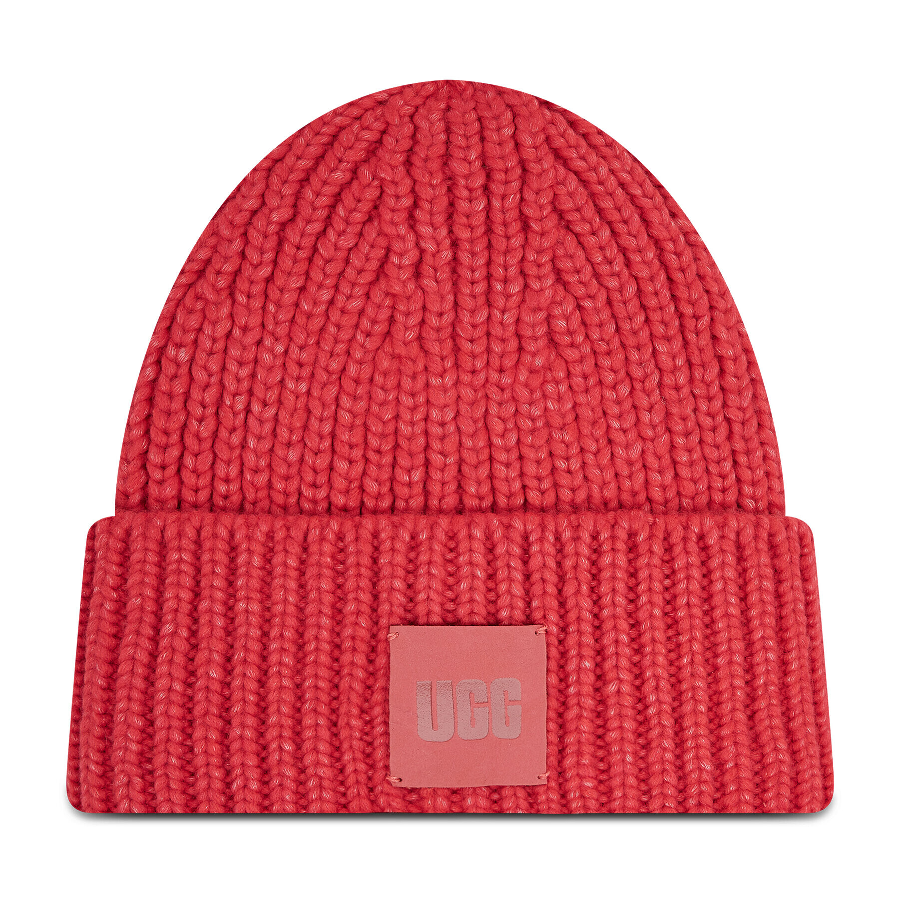 Ugg Căciulă W Chunky Rib Beanie W Logo 20061 Roșu - Pled.ro