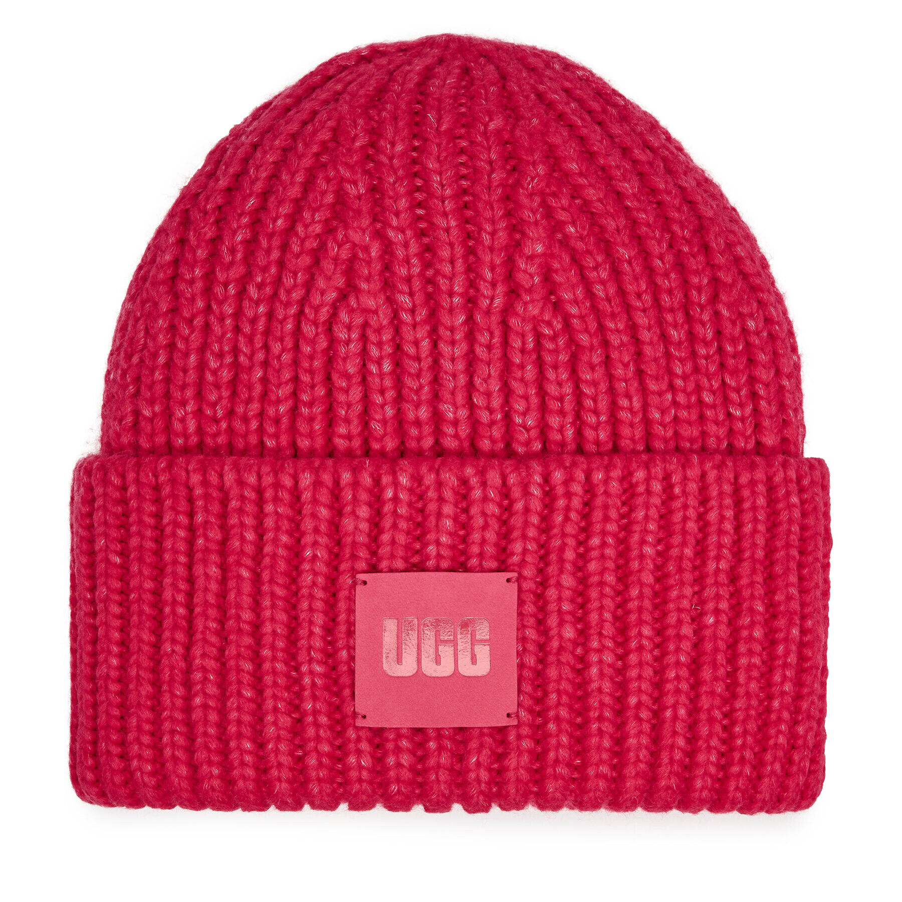 Ugg Căciulă W Chunky Rib Beanie W Logo 20061 Roz - Pled.ro