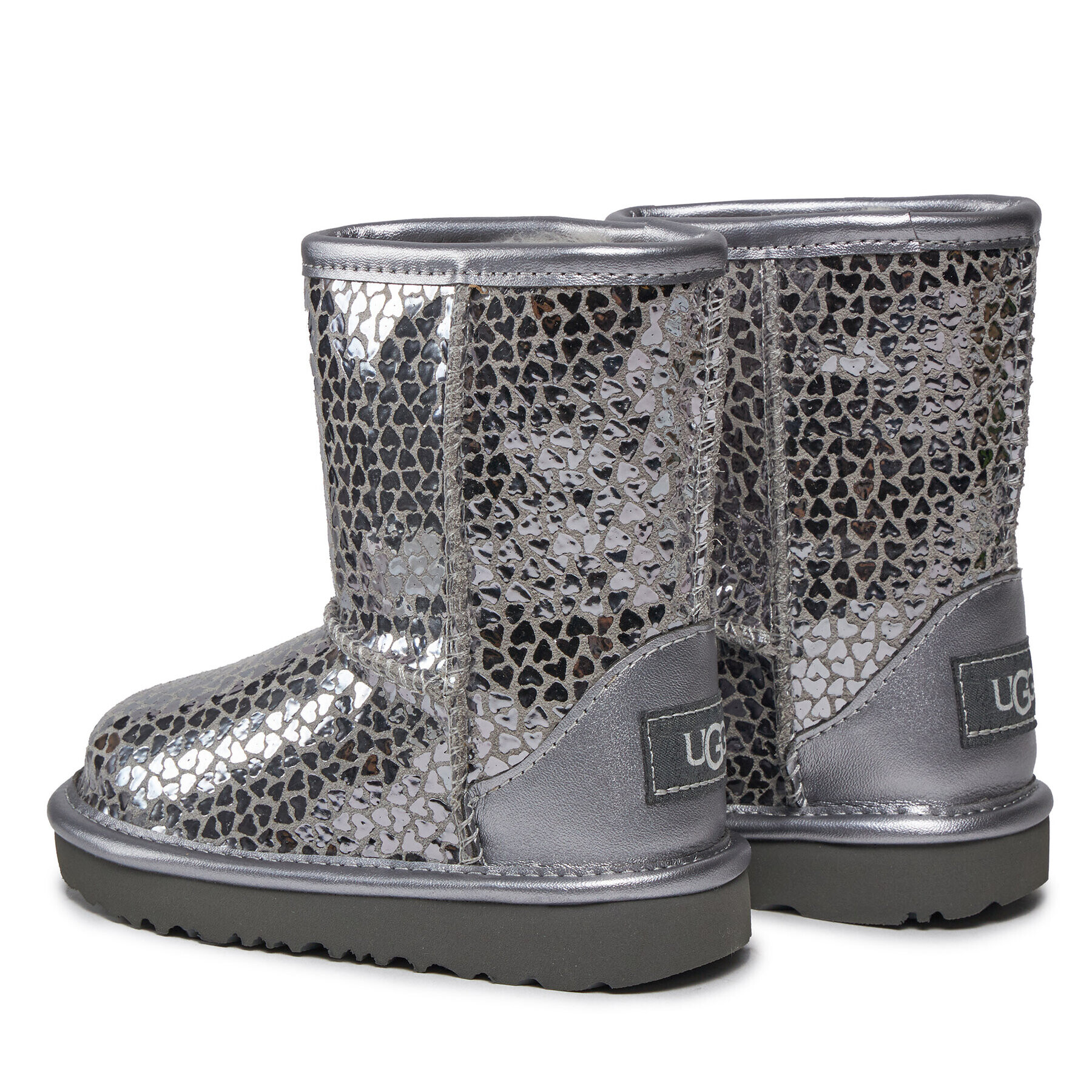 Ugg Cizme de zăpadă T Classic II Gel Hearts 1151613T Argintiu - Pled.ro