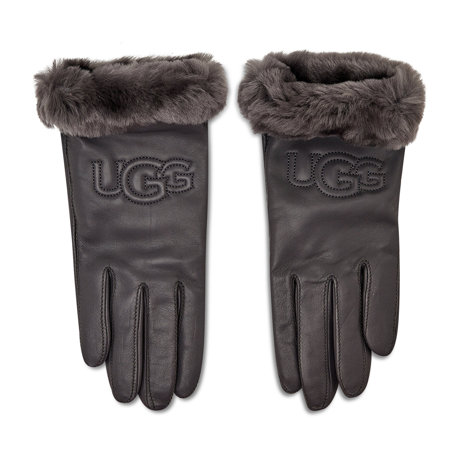 Ugg Mănuși de Damă W Classic Leather Logo Glove 19034 Gri - Pled.ro