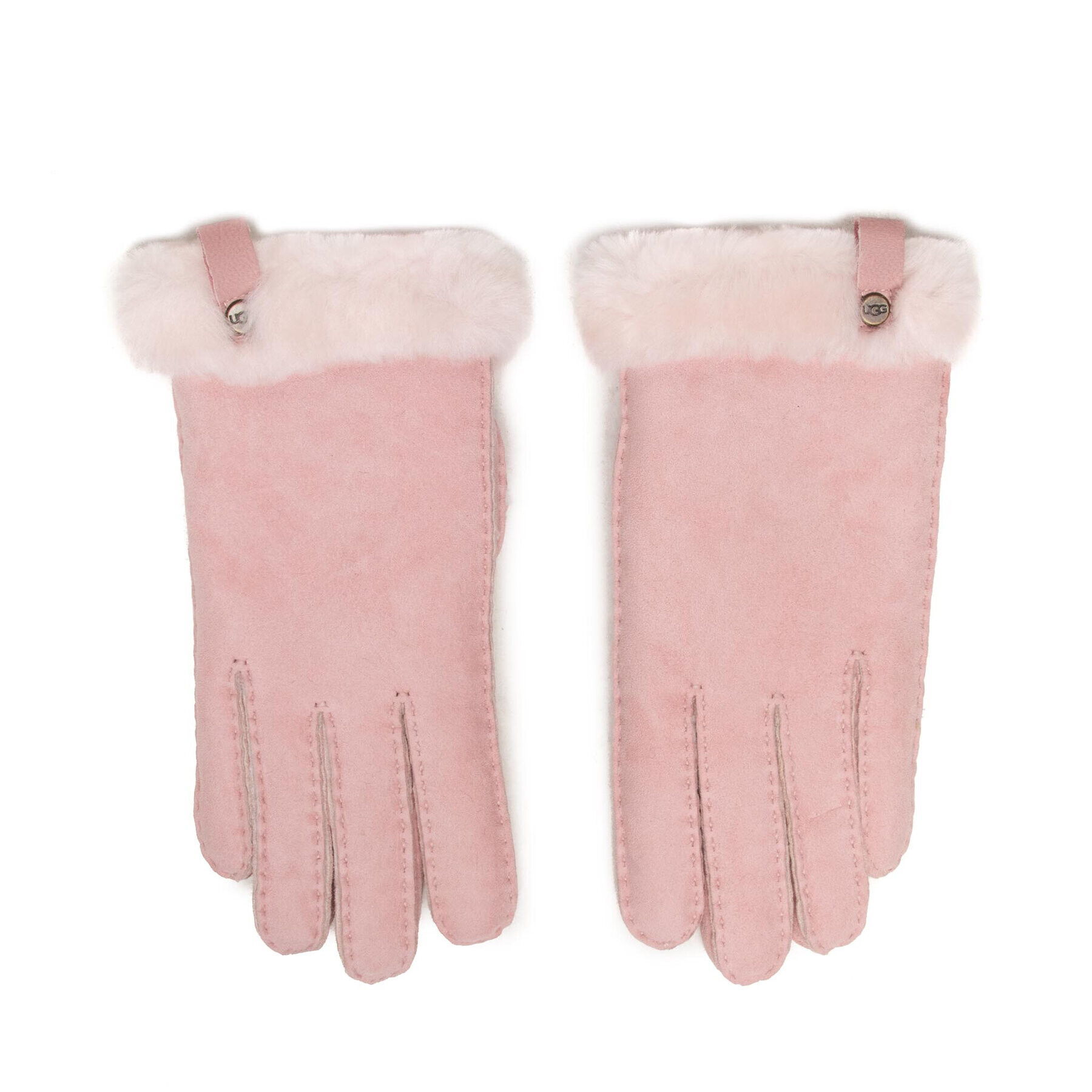 Ugg Mănuși de Damă W Shorty Glove W Leather Trim 17367 Roz - Pled.ro