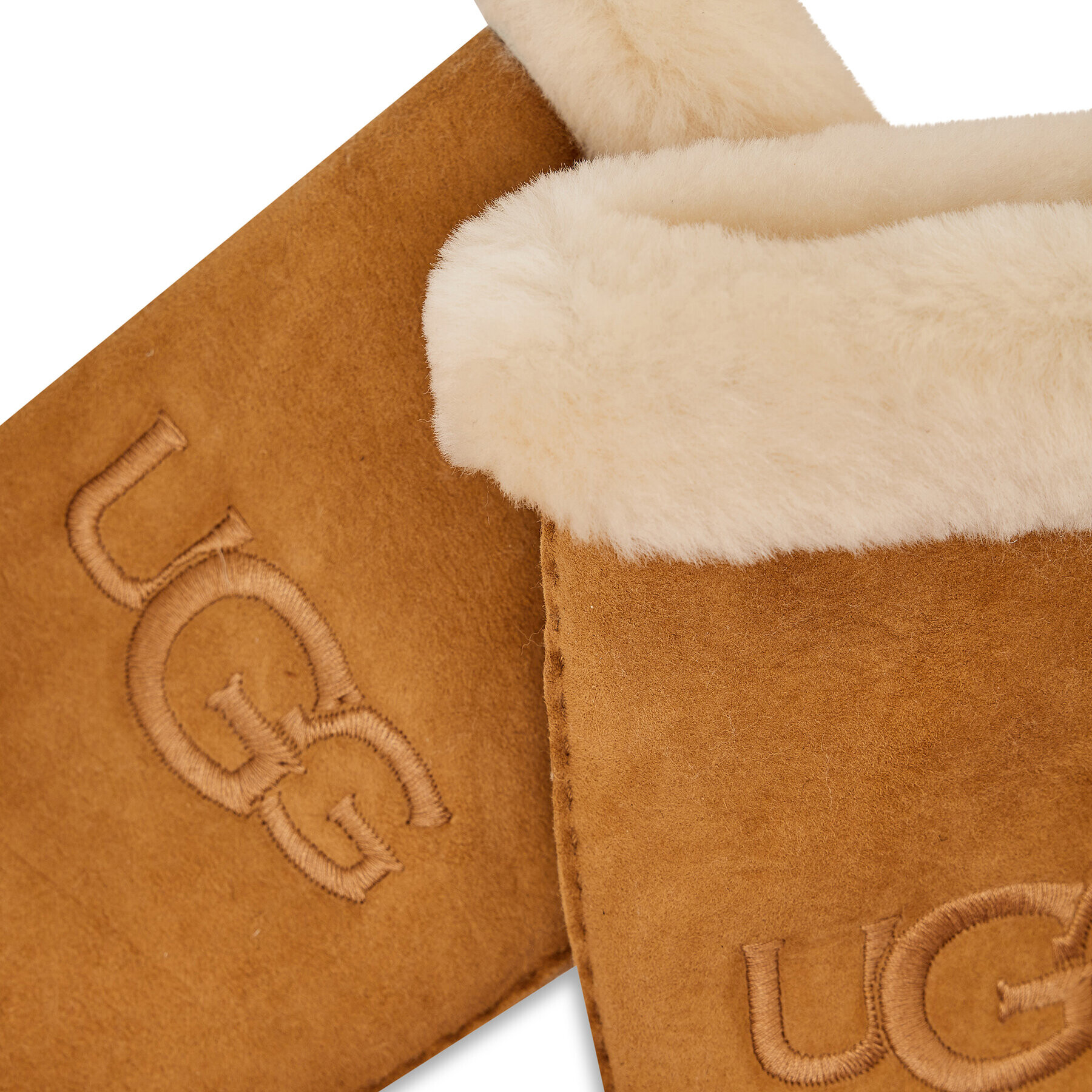 Ugg Mănuși de Damă Sheepskin Embroider Mitten 20932 Maro - Pled.ro