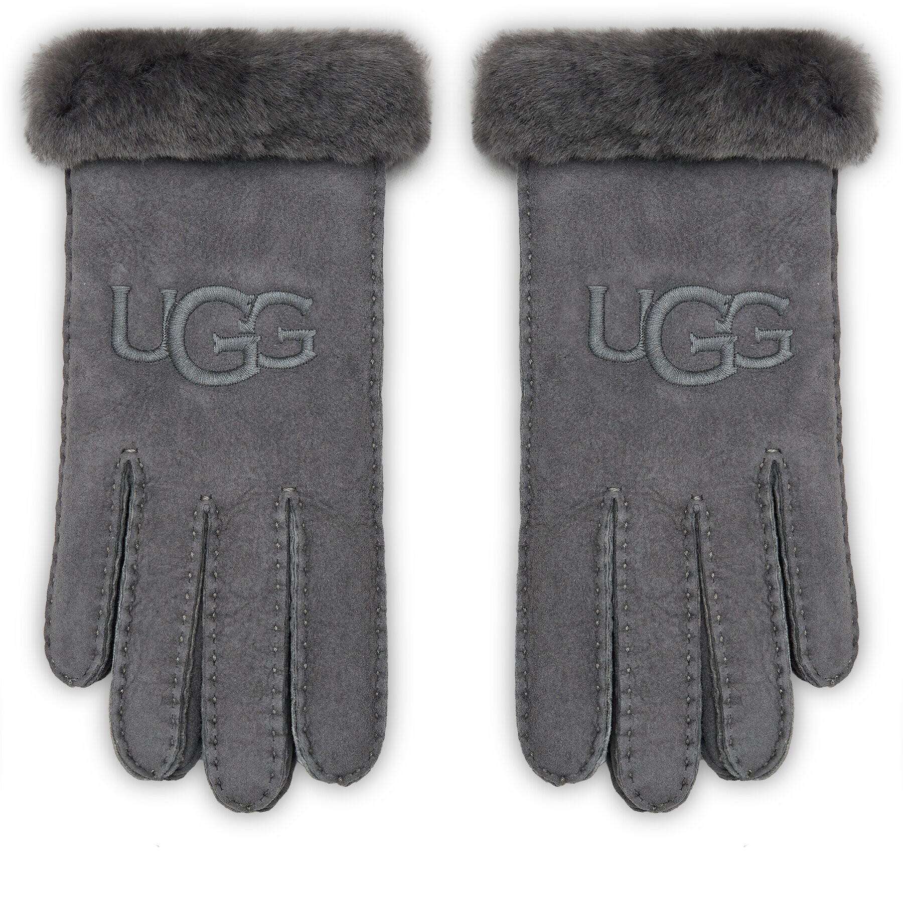 Ugg Mănuși de Damă W Sheepskin Embroider Glove 20931 Gri - Pled.ro