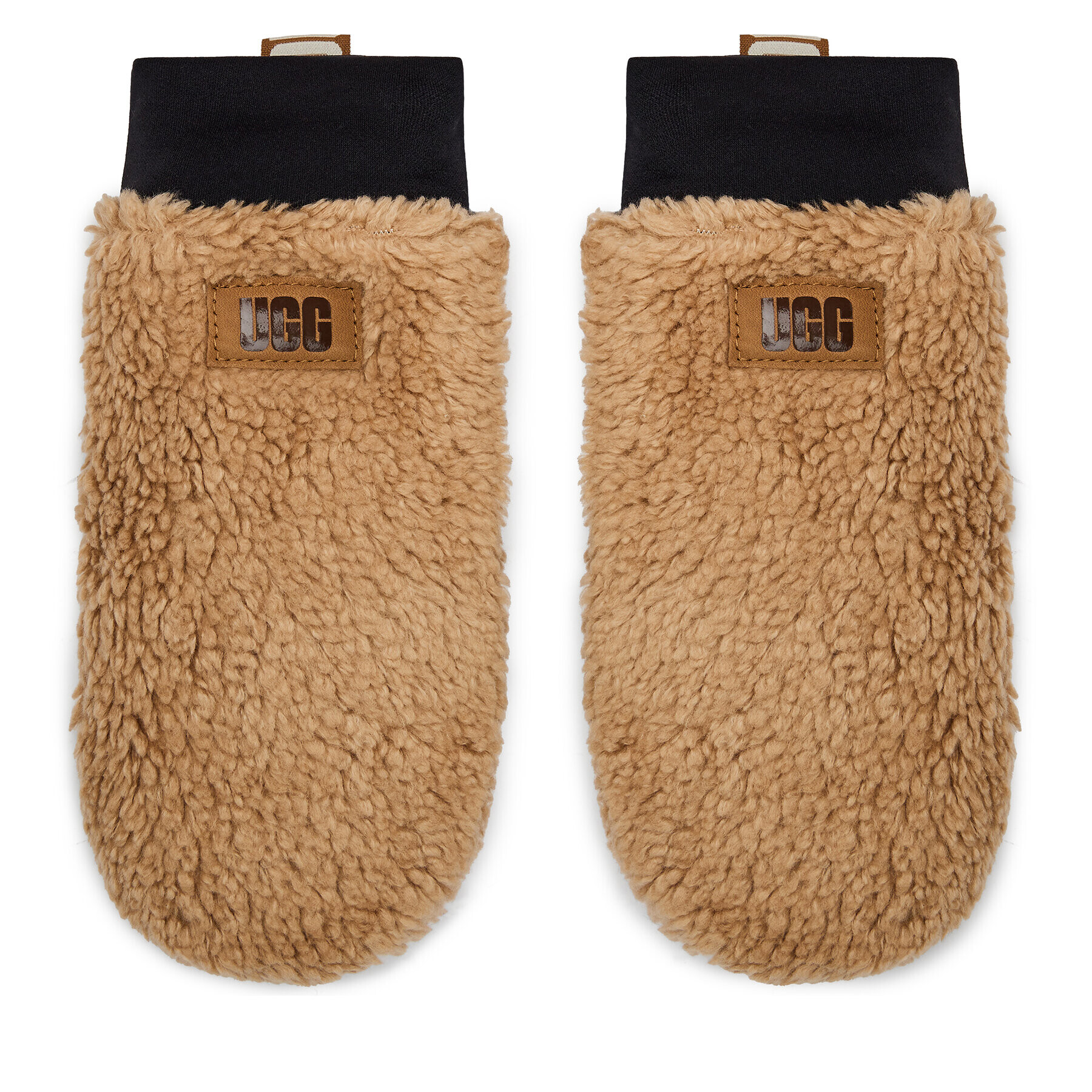 Ugg Mănuși de Damă W Sherpa Mitten W Logo Tape 21631 Bej - Pled.ro