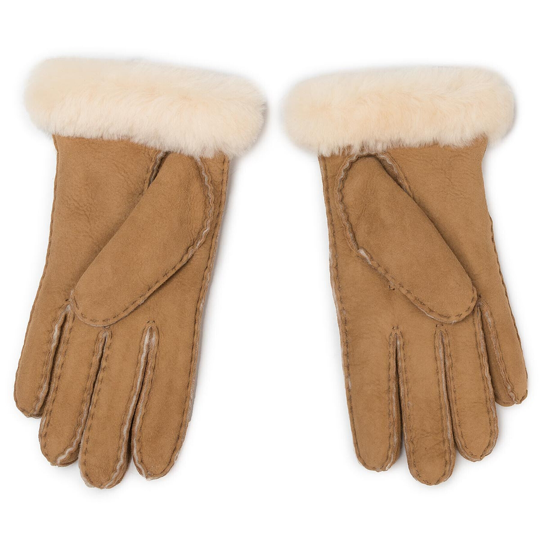 Ugg Mănuși de Damă W Shorty Glove W Leather Trim 17367 Maro - Pled.ro