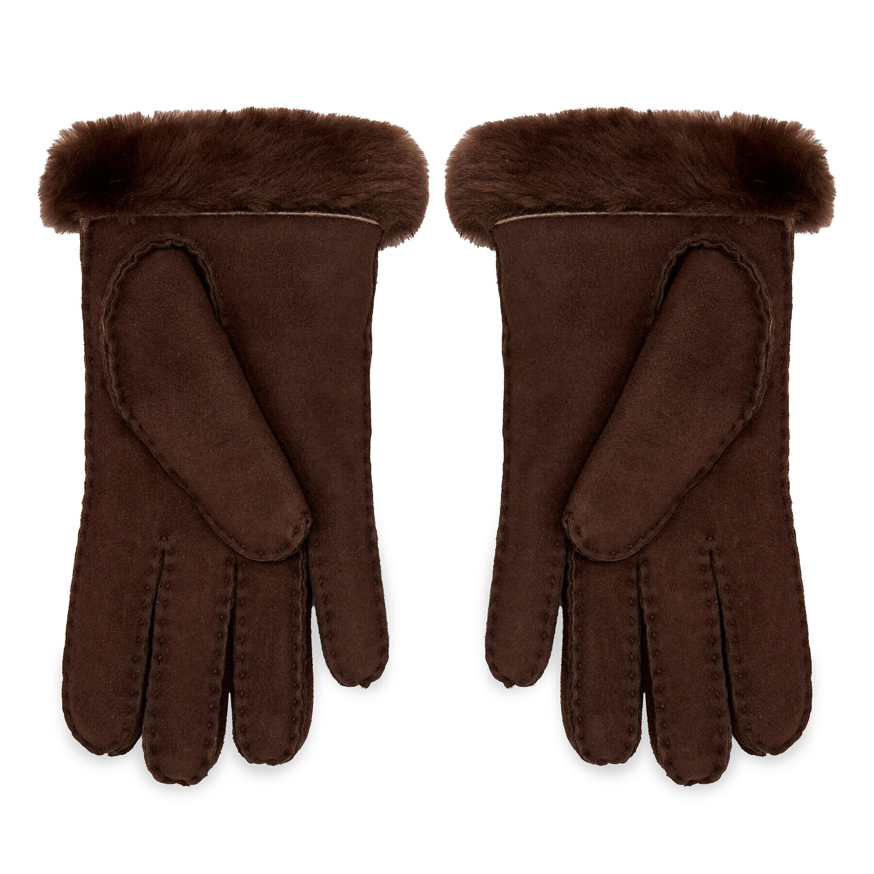 Ugg Mănuși de Damă W Shorty Glove W Leather Trim 17367 Maro - Pled.ro