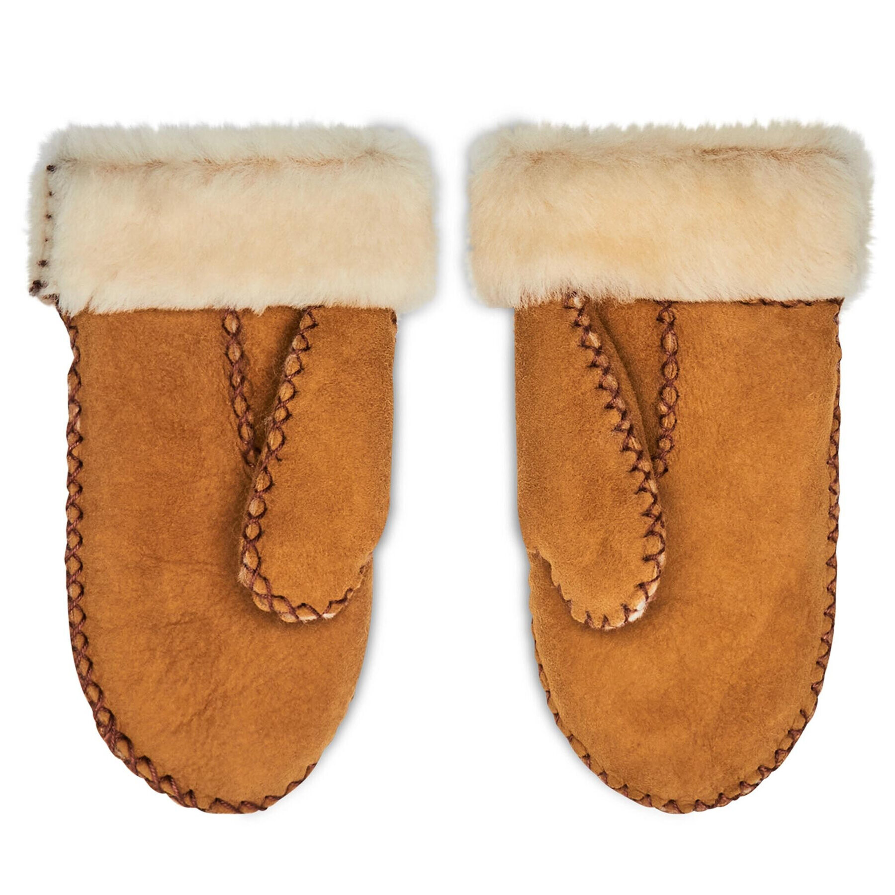 Ugg Mănuși pentru copii K Sheepskin Mitten W Stitch 20095 Maro - Pled.ro