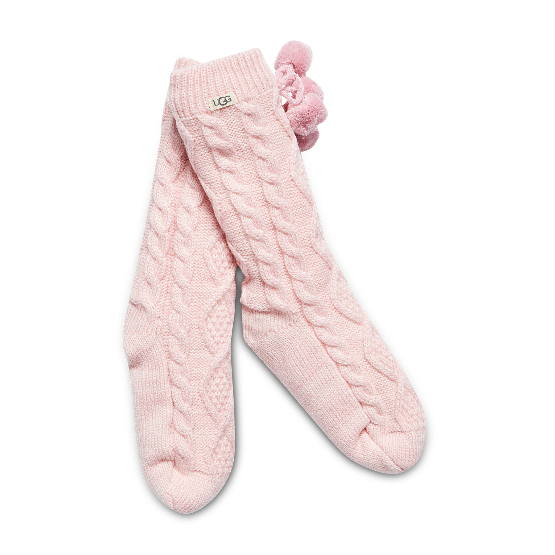 Ugg Șosete Lungi de Damă W Pom Pom Fleece Lined Crew Sock 1014837 OS Roz - Pled.ro