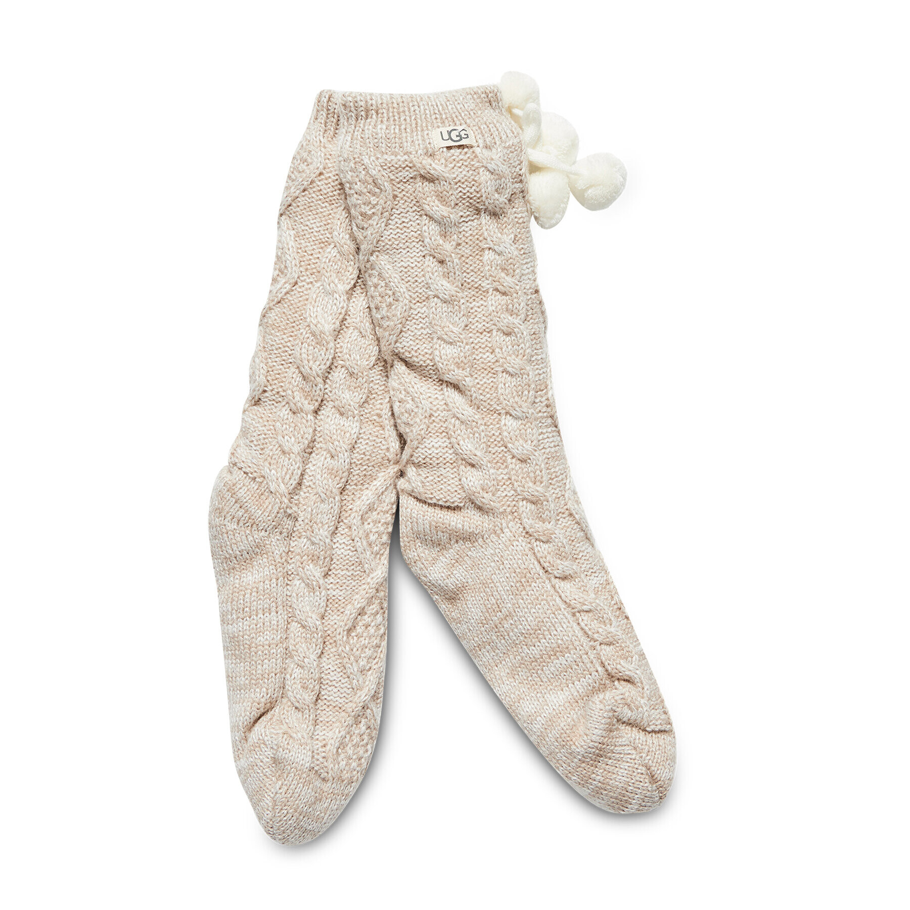 Ugg Șosete Lungi de Damă W Pom Pom Fleece Lined Crew Sock r.OS 1014837 Bej - Pled.ro