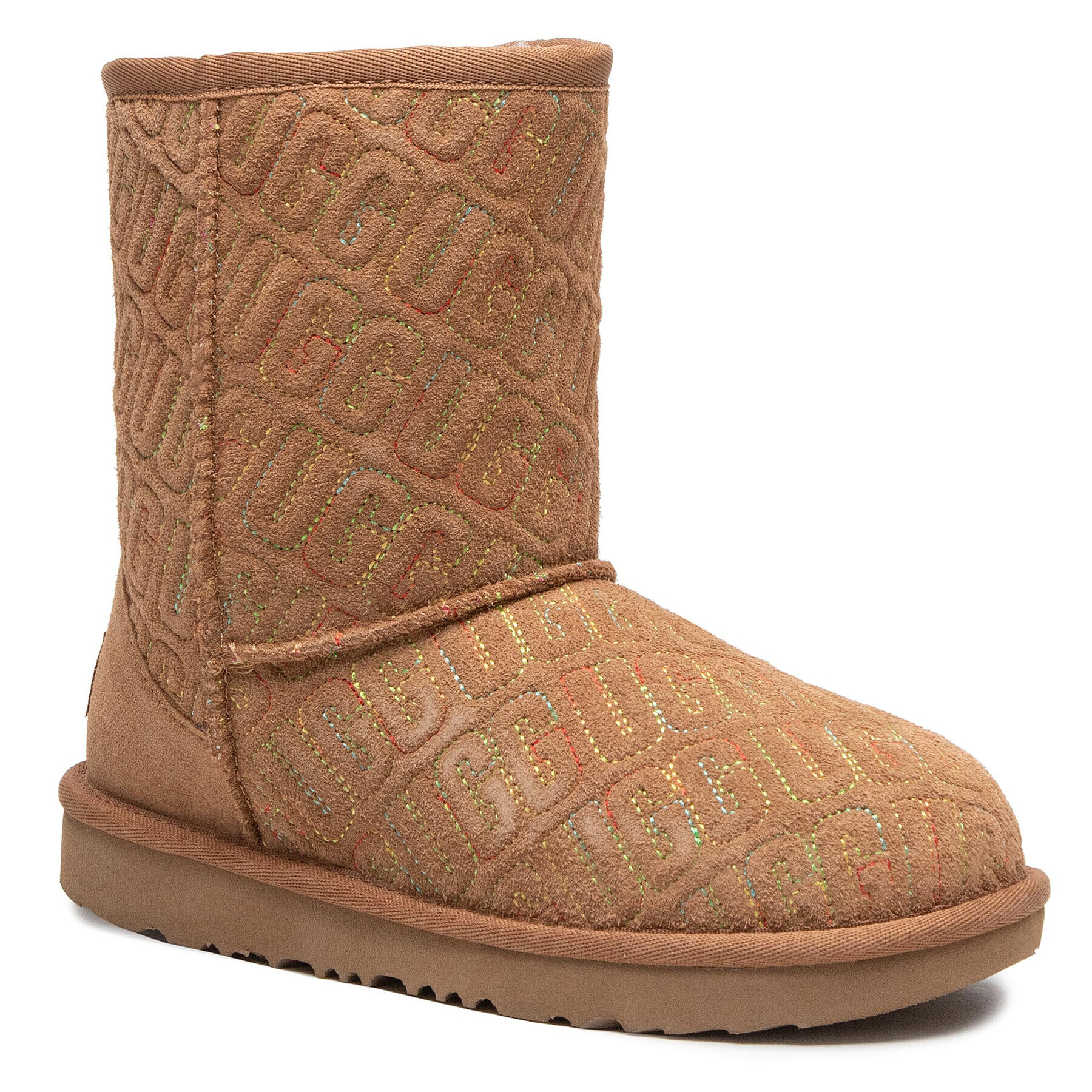 Ugg Pantofi Kids' Classic II Graphic Stitch 1112383K Maro - Pled.ro