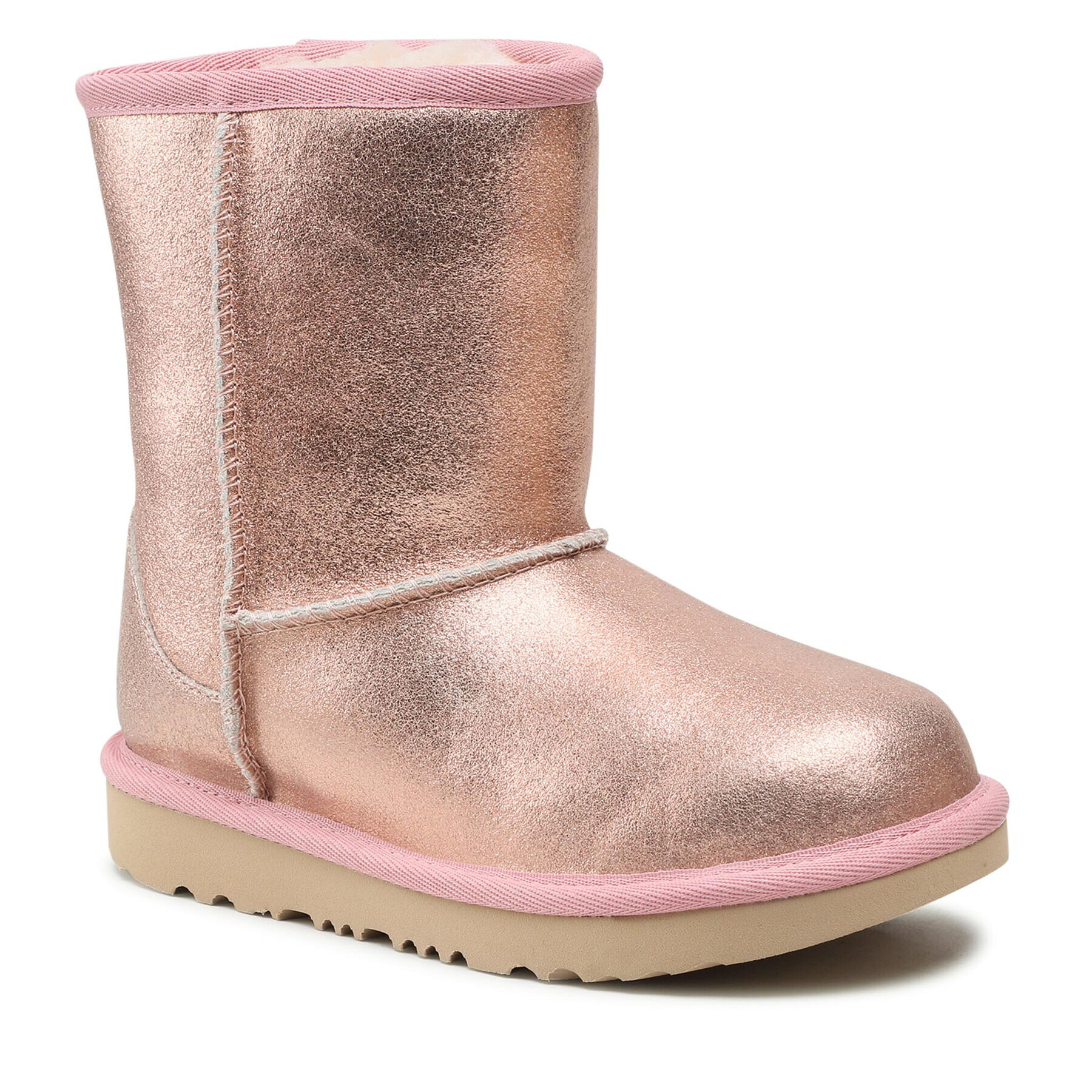 Ugg Pantofi Kids' Classic II Metallic Glitter 1123663K Roz - Pled.ro