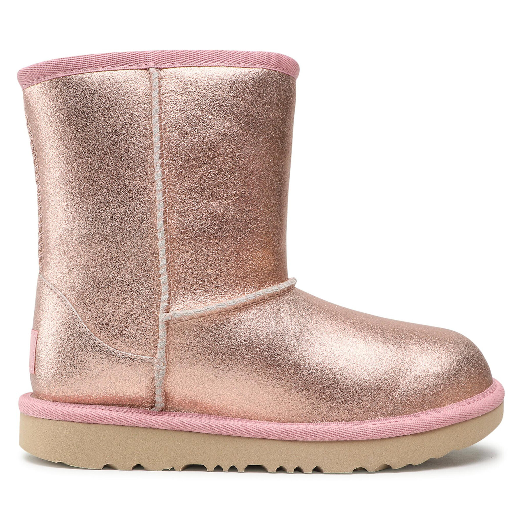 Ugg Pantofi Kids' Classic II Metallic Glitter 1123663K Roz - Pled.ro