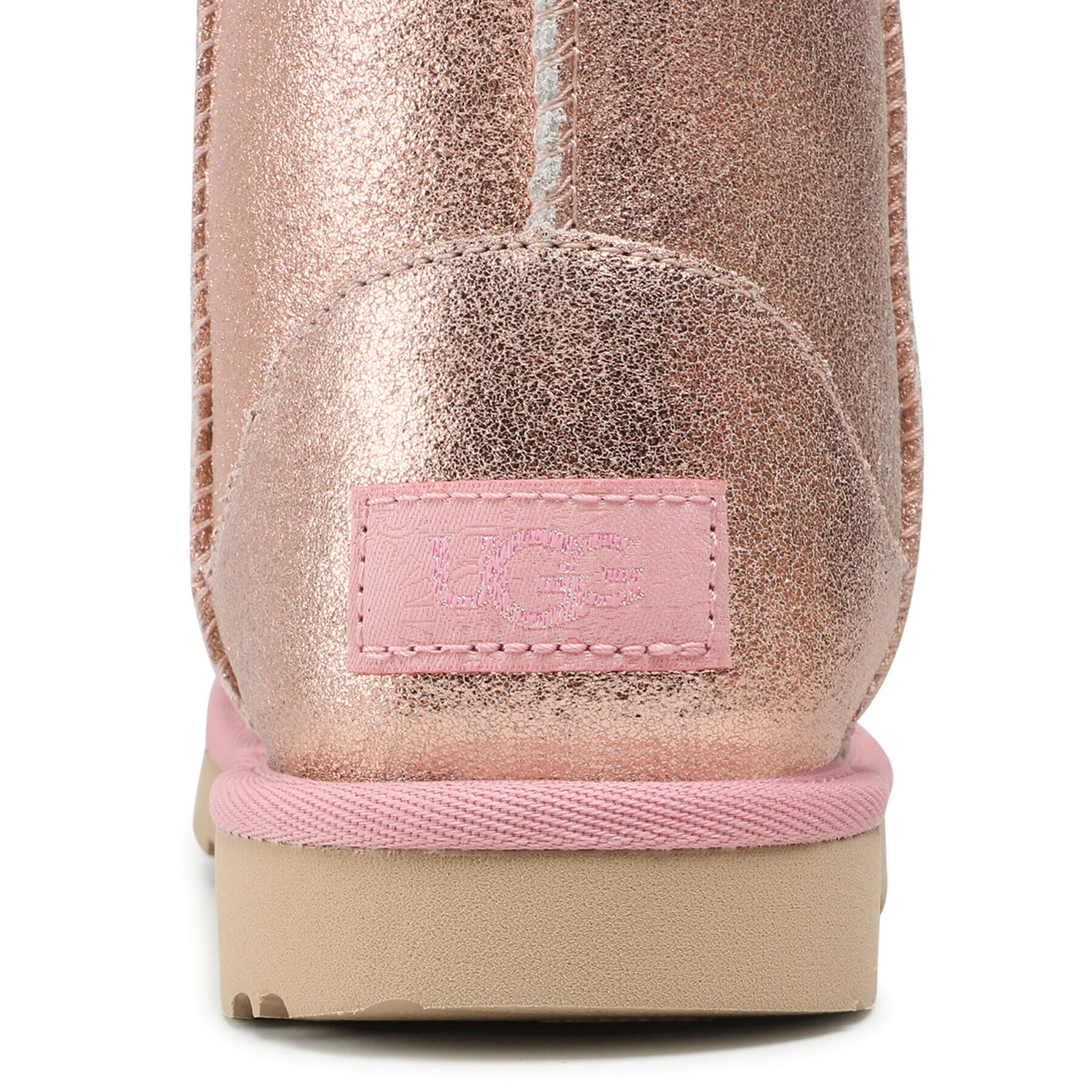 Ugg Pantofi Kids' Classic II Metallic Glitter 1123663K Roz - Pled.ro