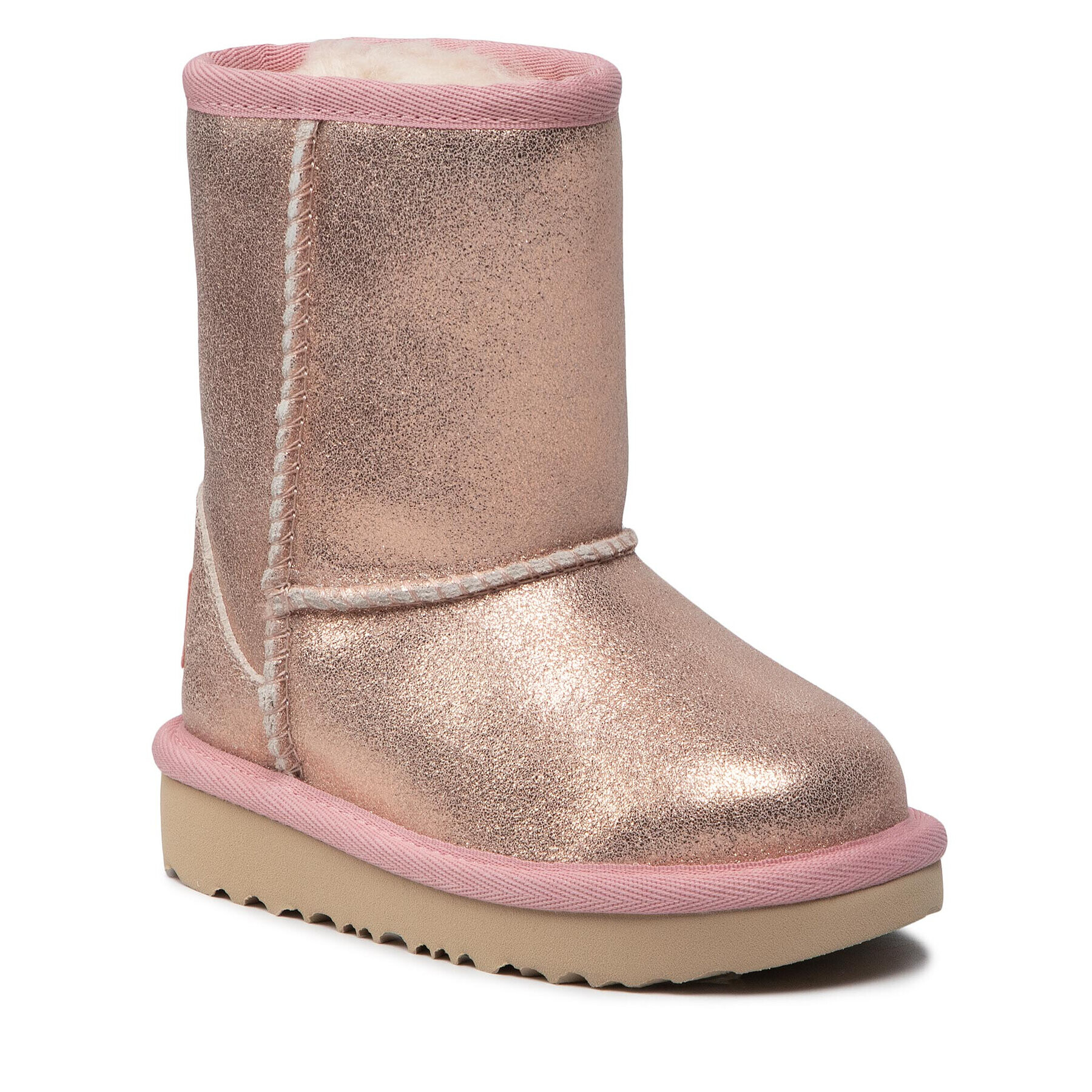 Ugg Pantofi T Classic II Metallic Glitter 1123663T Roz - Pled.ro