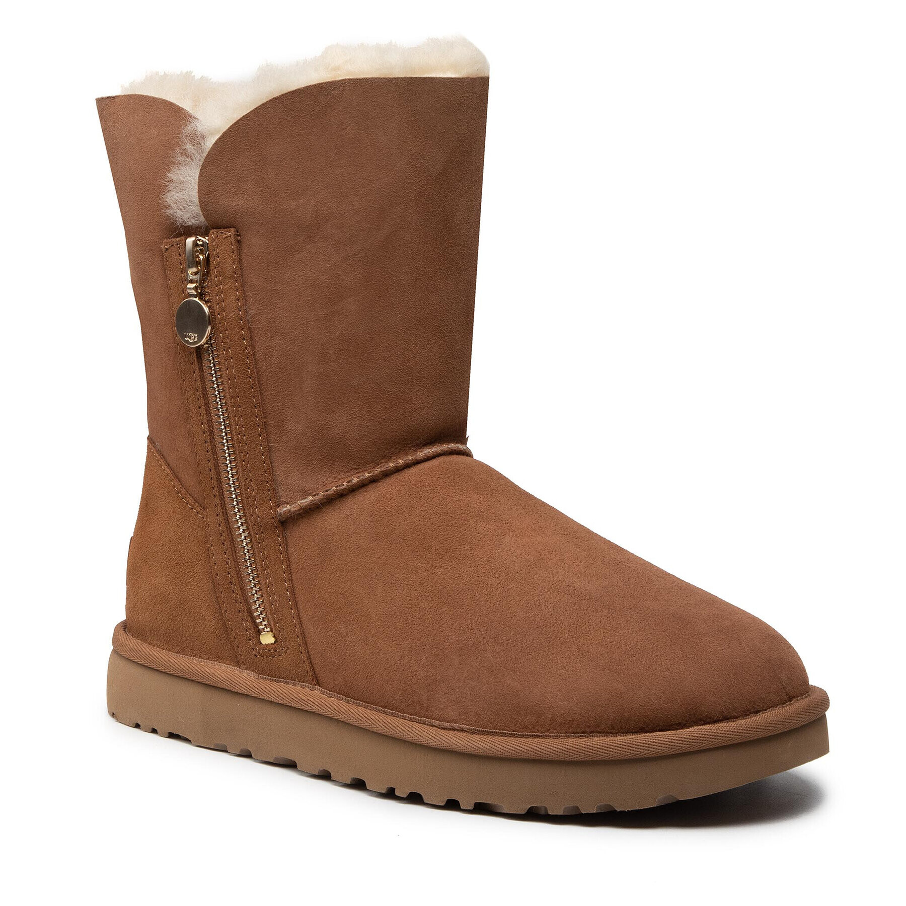 Ugg Pantofi W Bailey Zip Short Maro - Pled.ro