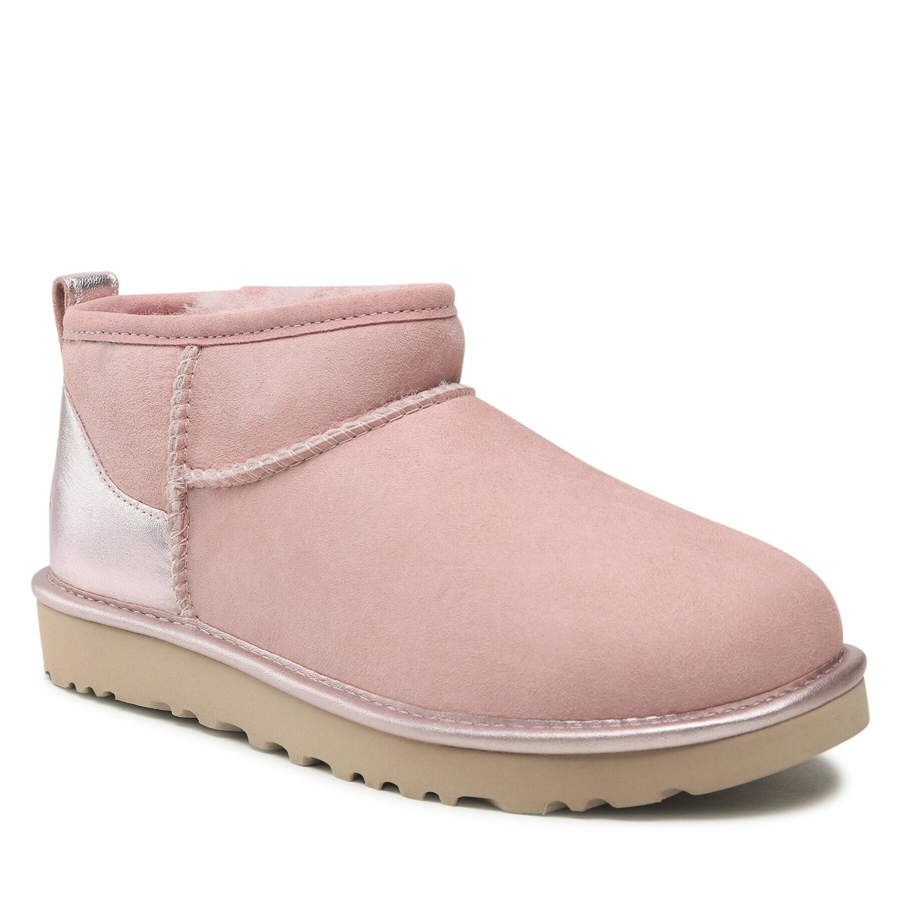 Ugg Pantofi W Cassic Ultra Mini Shine 1123634 Roz - Pled.ro