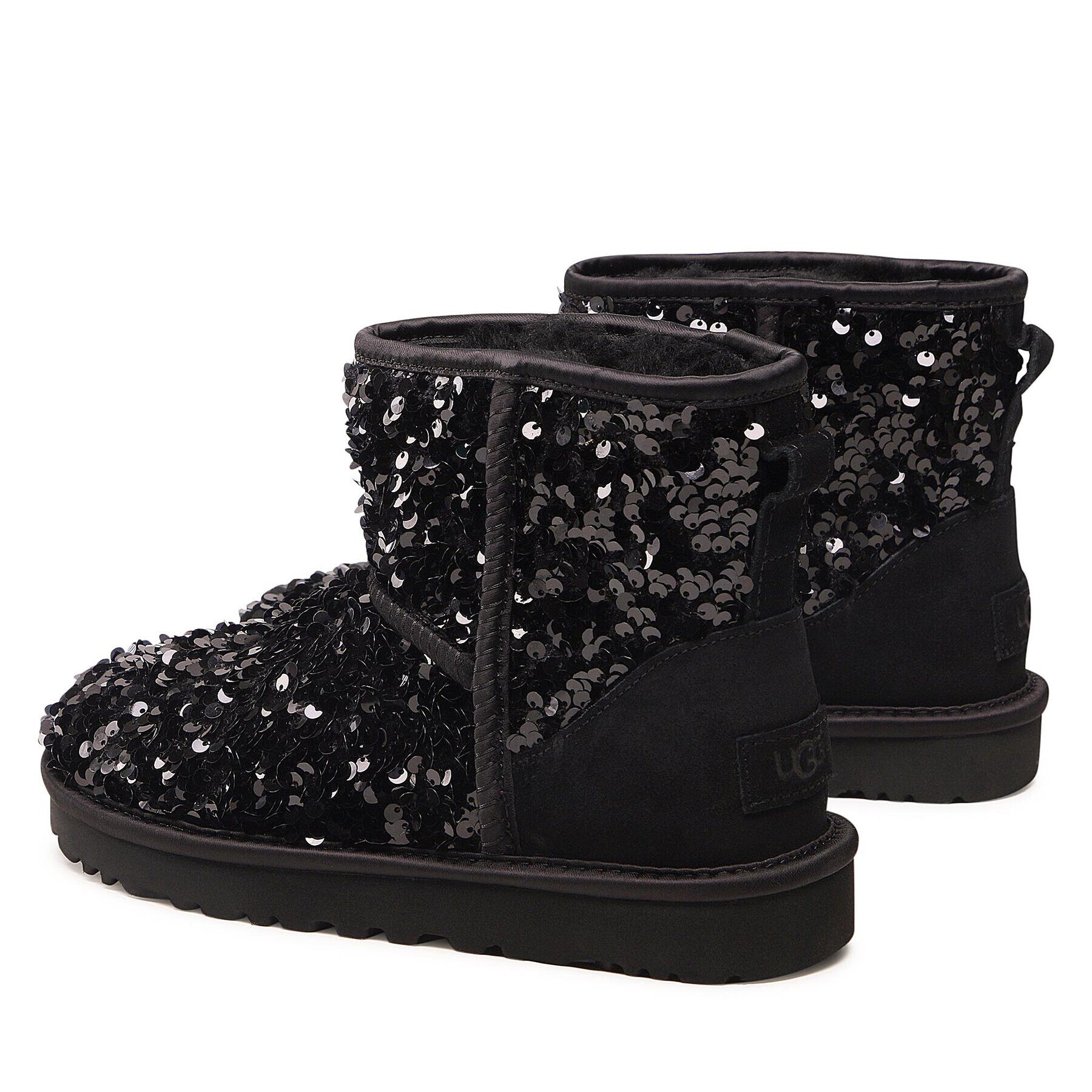 Ugg Pantofi W Classic Mini Chunky Sequin 1130602 Negru - Pled.ro