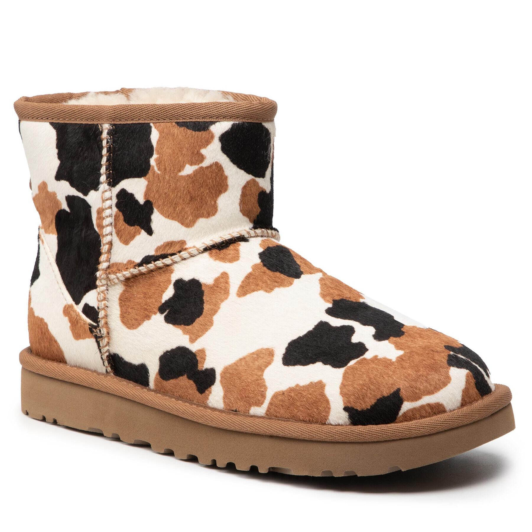 Ugg Pantofi W Classic Mini Cow Print 1123353 Maro - Pled.ro