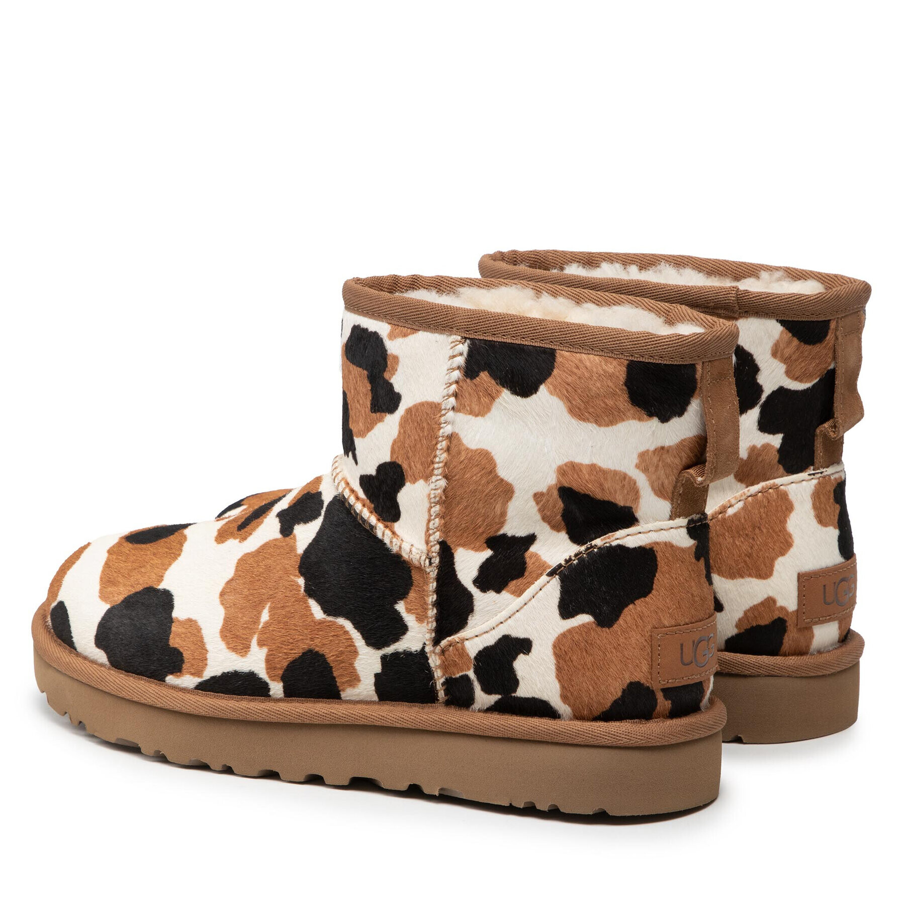 Ugg Pantofi W Classic Mini Cow Print 1123353 Maro - Pled.ro